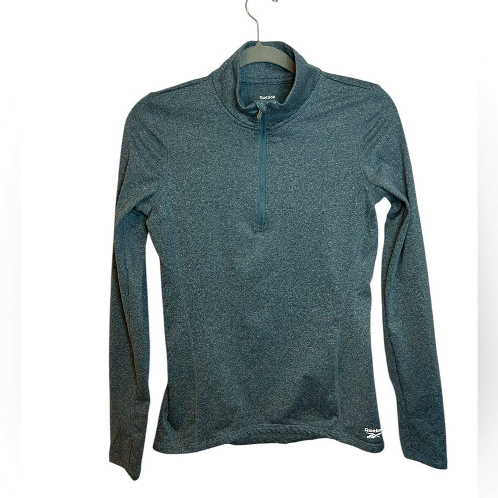 Reebok Reebok Teal Long Fleece Quarter Zip Active Top Size XS / US 0-2 / IT 36-38 - 1 Thumbnail