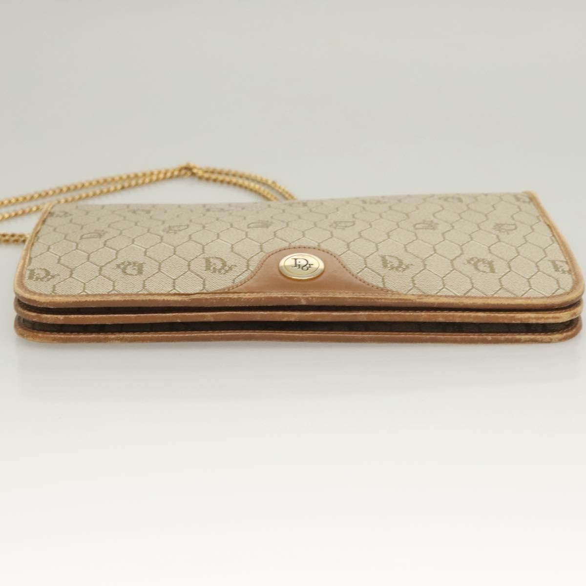 Dior DIOR Honeycomb Canvas Chain Shoulder Bag Pvc Beige Gold Size ONE SIZE - 9 Thumbnail