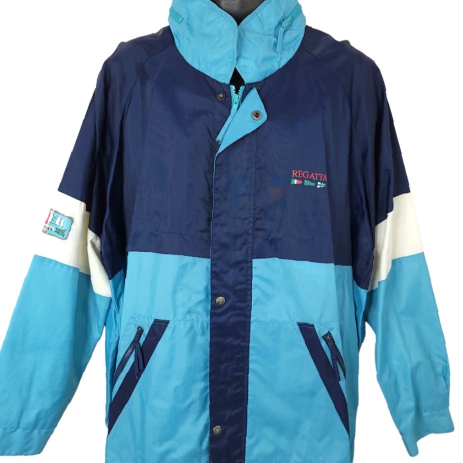 Vintage VINTAGE Regatta Sport Sailing Jacket Mens XL Blue 90s Boating Roll Up Hood Windbreaker Jacket Size US XL / EU 56 / 4 - 2 Thumbnail