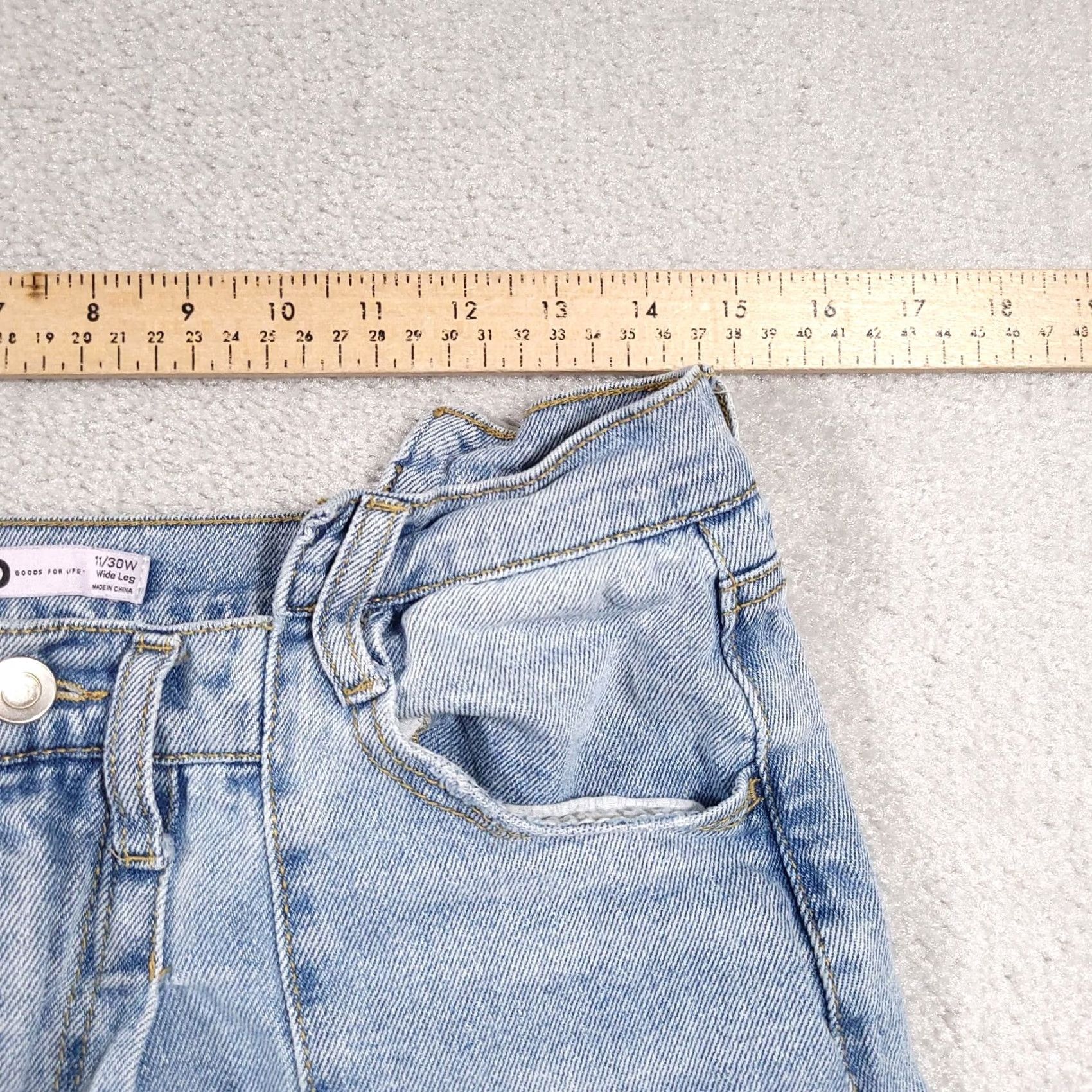 Vintage SO Pieced Angled Wide Leg Jeans High Rise Women's 11/30W Hippie Festival Grunge 90s Y2k Hippie Western Mom Cowgirl Distressed Blue Denim Jeans Women Size 32" / US 10 / IT 46 - 7 Thumbnail