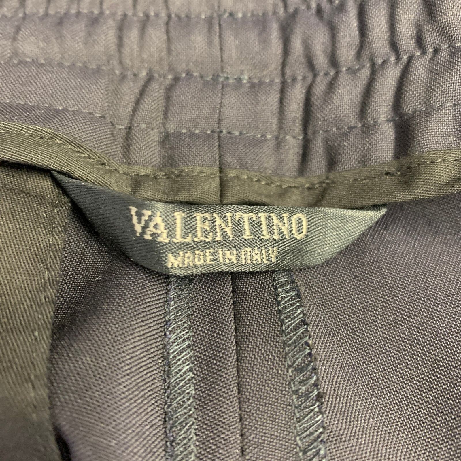 Valentino Navy Black Wool Mohair Drawstring Waistband Casual Pants Size US 30 / EU 46 - 3 Thumbnail