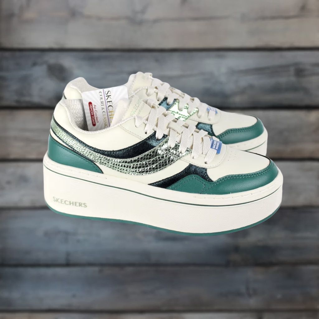 SKECHERS Skechers Paloma Shimmer Takes All Sneakers 7.5 Green Natural Skechers Women's Sneakers 7.5 Medium Green 185291 Size US 5 / IT 35 - 1 Thumbnail