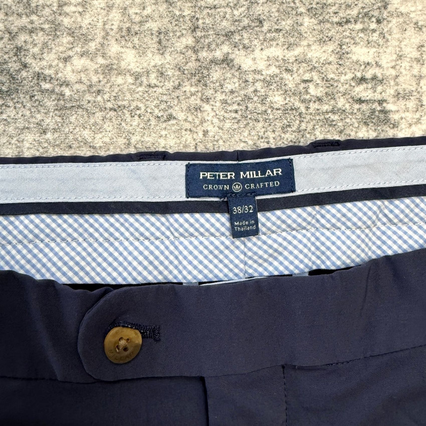 Peter Millar Peter Millar Crown Crafted Pants Mens 38x32 Blue Nylon Spandex Golf Chino Regular Straight Front Pockets Size US 38 / EU 54 - 3 Thumbnail