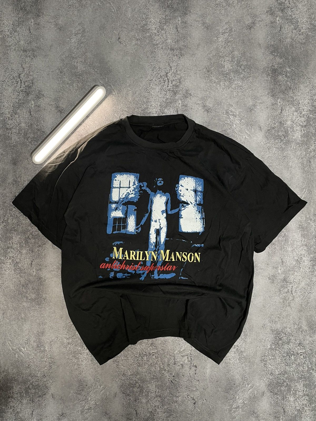 image of Band Tees x Vintage Marilyn Manson 90's Antichrist Superstar in Black, Men's (Size XL)