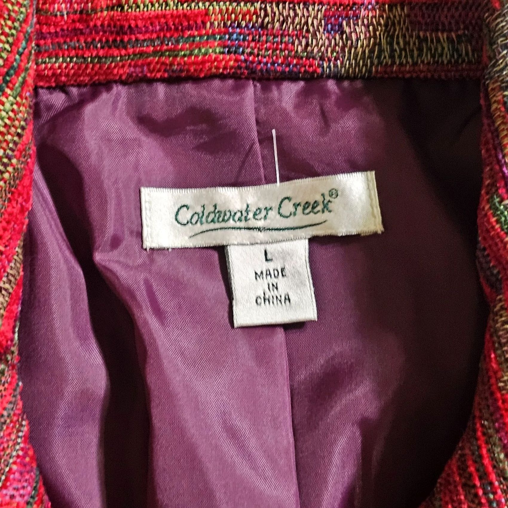 Coldwater Creek Coldwater Creek Blazer Shirt Womens Large Red Tweed Open Long Sleeve Career Jacket/Coat Mid-Length Size L / US 10 / IT 46 - 3 Thumbnail