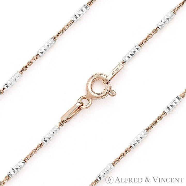 Other 1.4mm Diamond-Cut Bar & 1.1mm Cable Link Chain Necklace Size ONE SIZE - 1 Preview