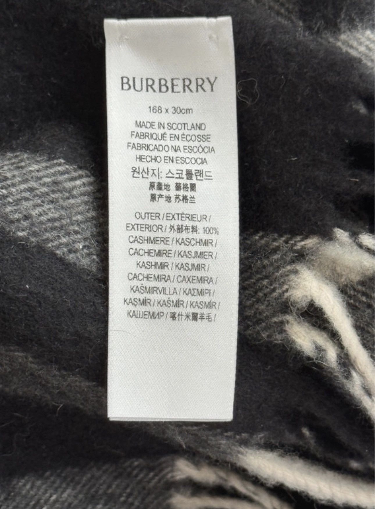 Burberry Burberry 100% Cashmere Scarf – Black, One Size Size ONE SIZE - 3 Thumbnail