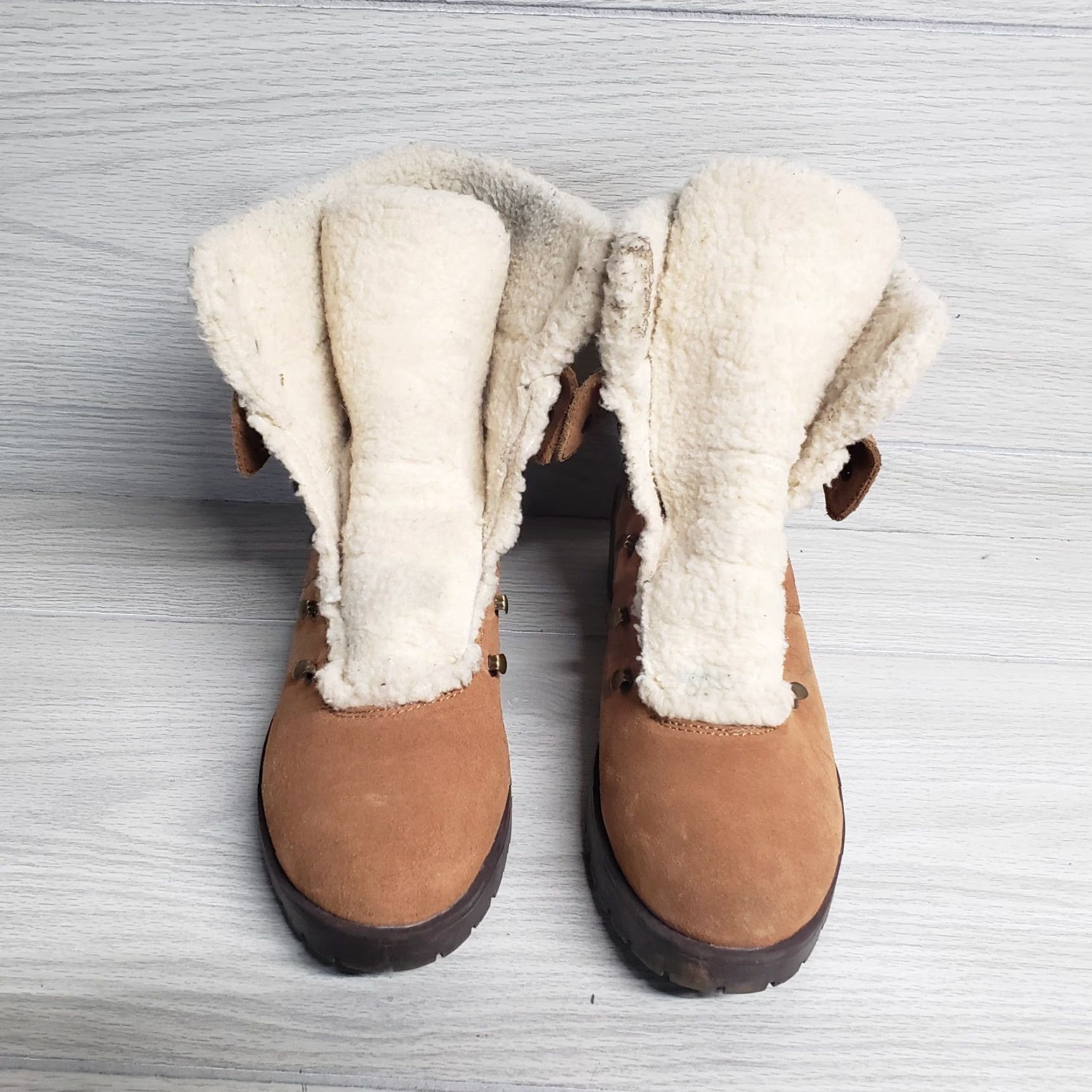 SKECHERS Skechers Boots Women Brown Fur Lined Ankle Winter Low Heel 9.5 Adult Shoes 1990s? Size US 9.5 / IT 39.5 - 3 Thumbnail
