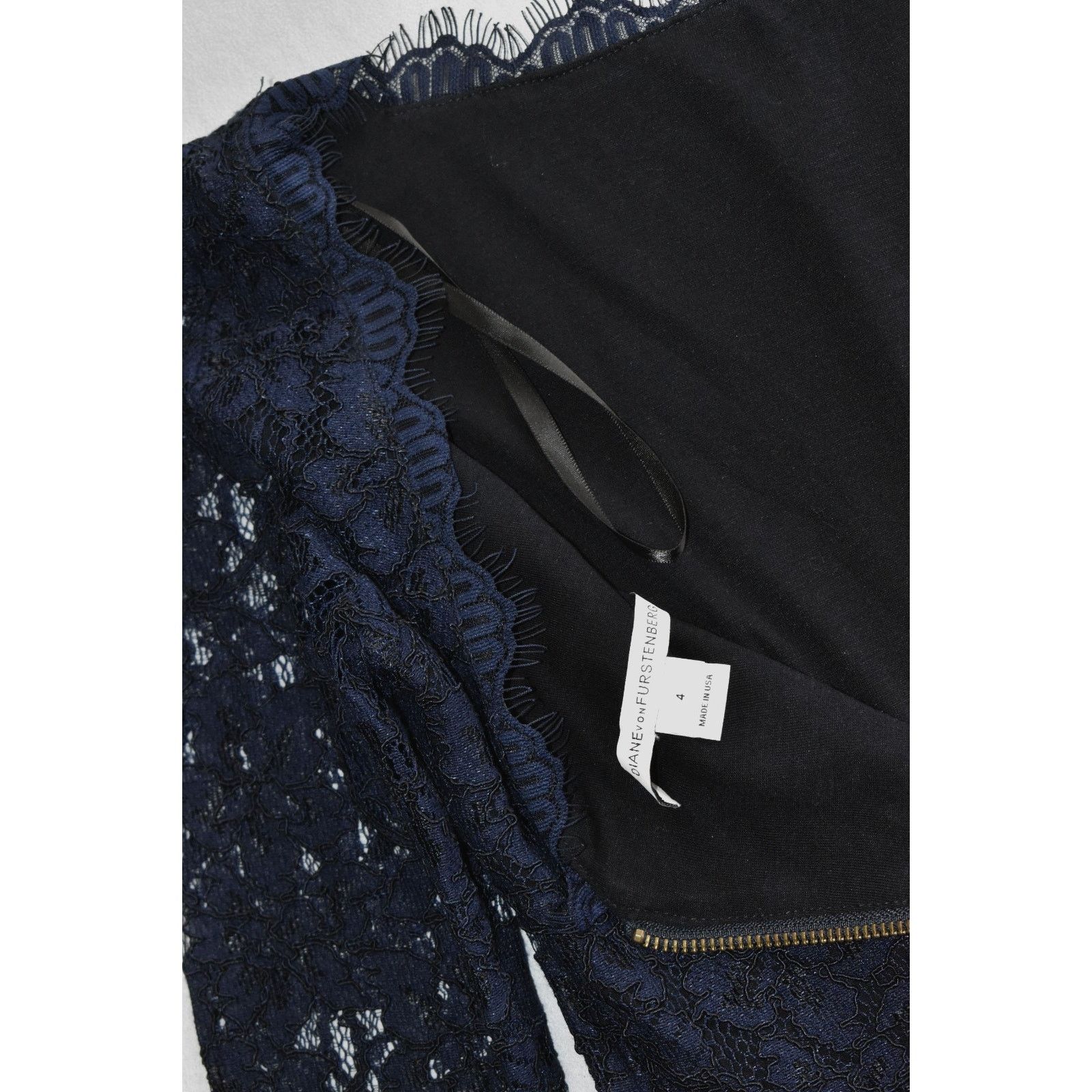 Diane von Furstenberg DIANE VON FURSTENBERG Zarita Lace Scallop Neckline Dress 4 Size S / US 4 / IT 40 - 5 Thumbnail