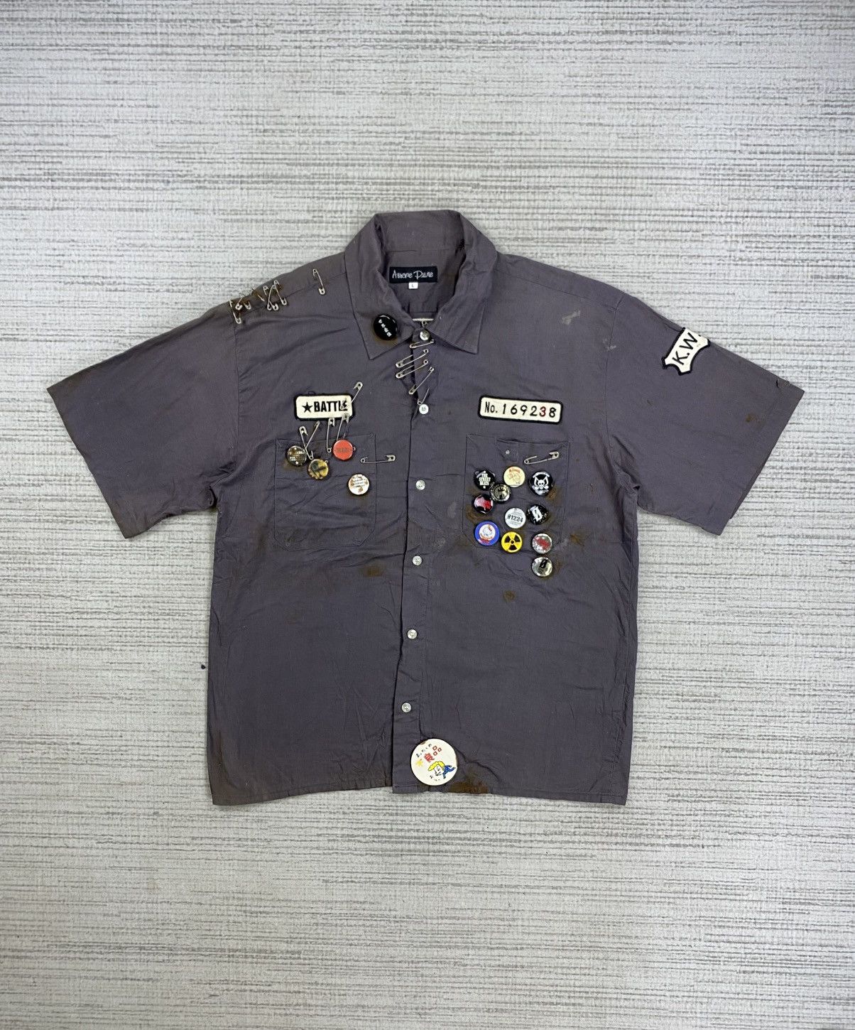 Vintage Amore Pure Punk Bondage Distressed Button Ups Shirt