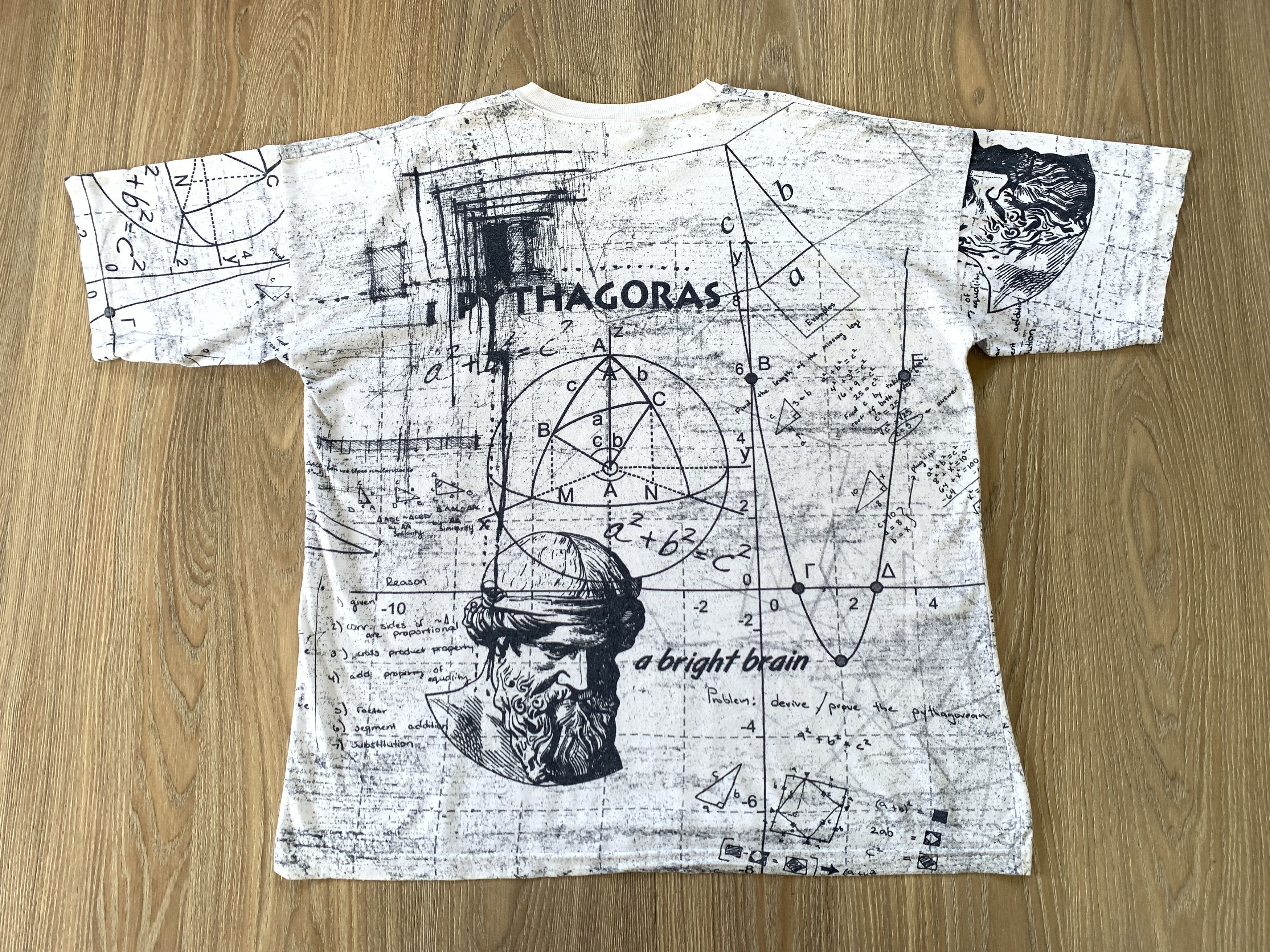 Fruit Of The Loom Vintage Pithagoras Formula Chemistry White T-Shirt Size US XXL / EU 58 / 5 - 3 Thumbnail