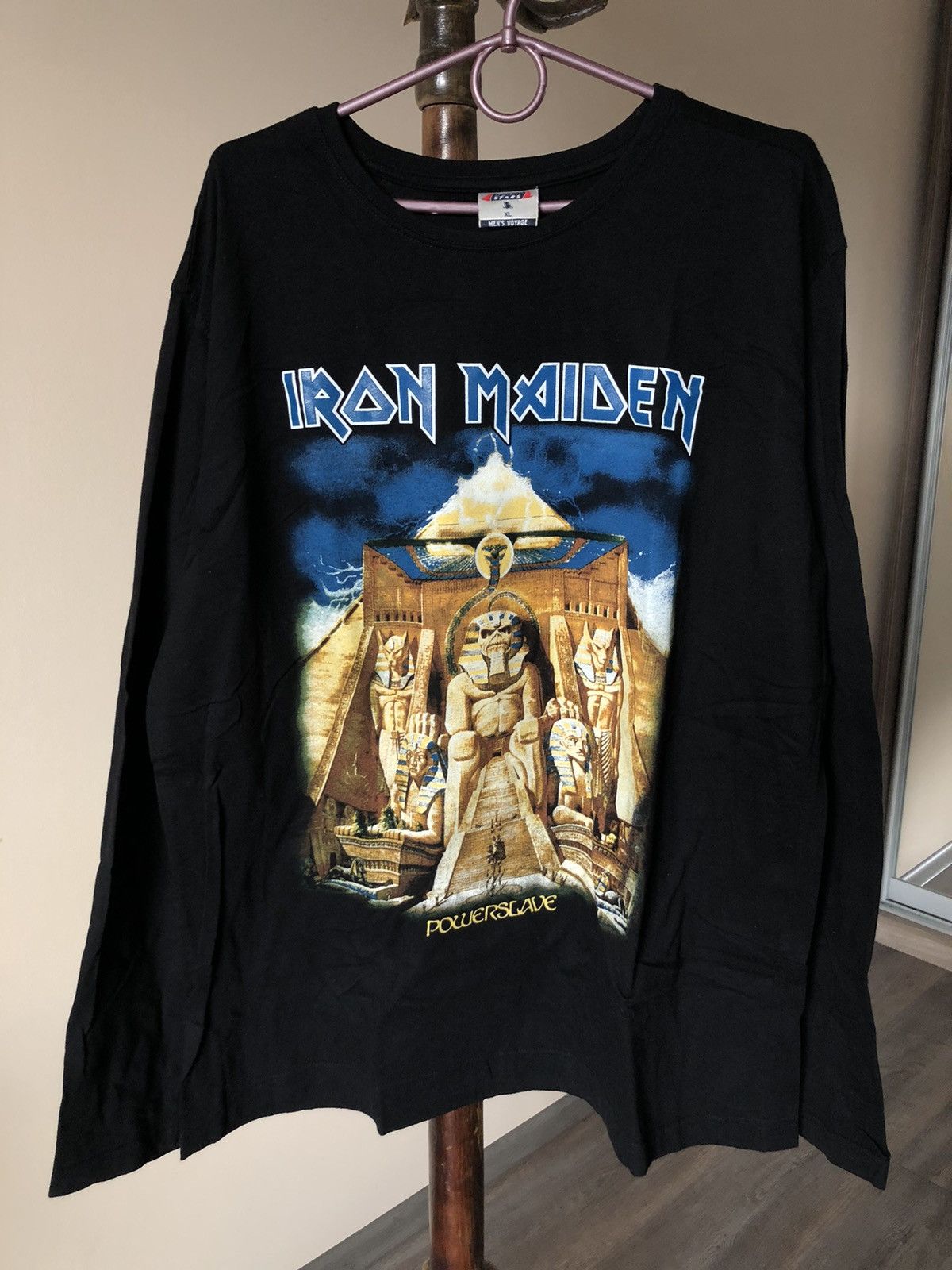 image of Iron Maiden 90's Powerslave Longsleeve in Black, Men's (Size XL)