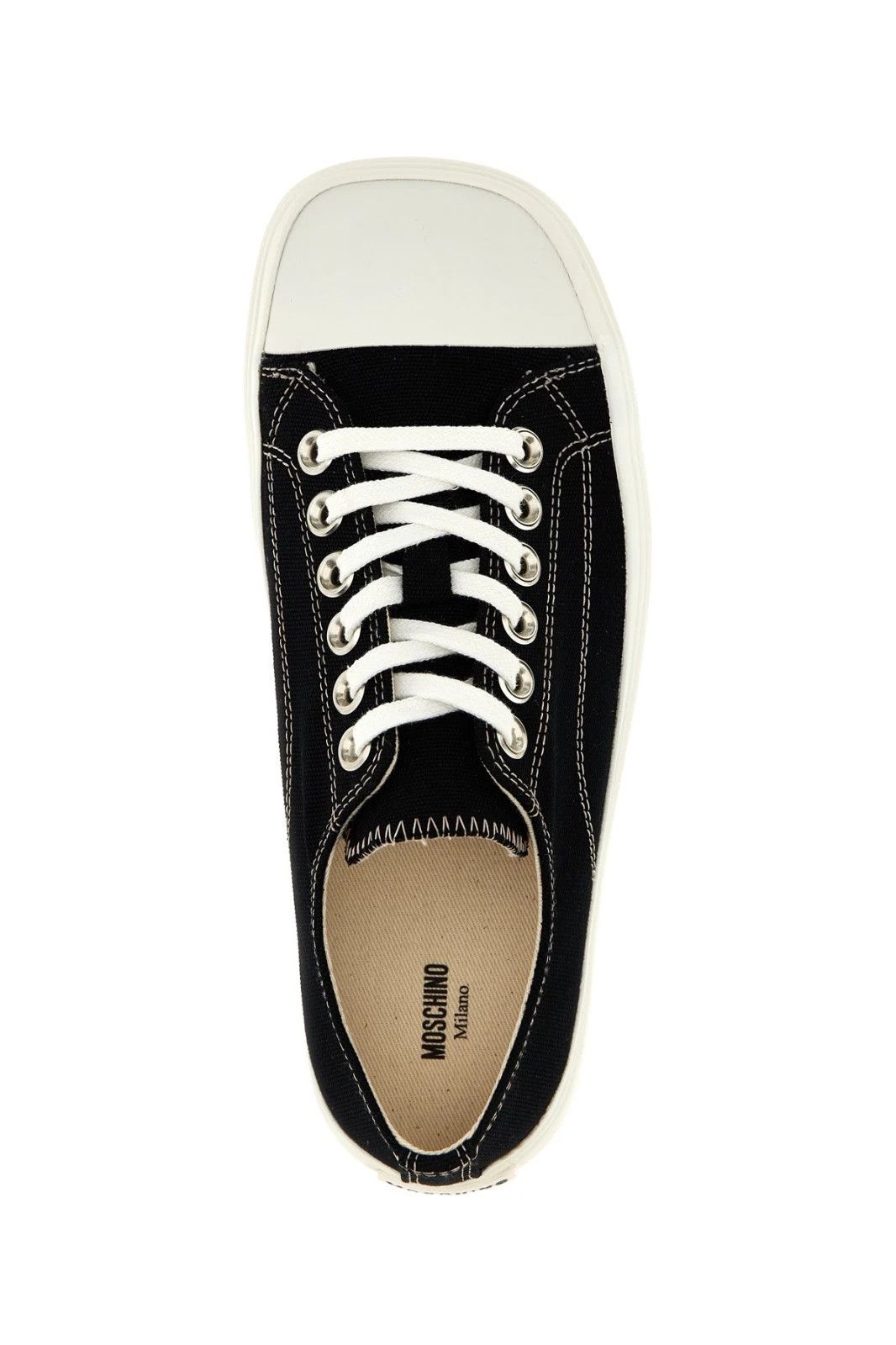 MSCHF MOSCHINO Canvas Black/White Sneakers New & Authentic Size US 5 / IT 35 - 4 Thumbnail