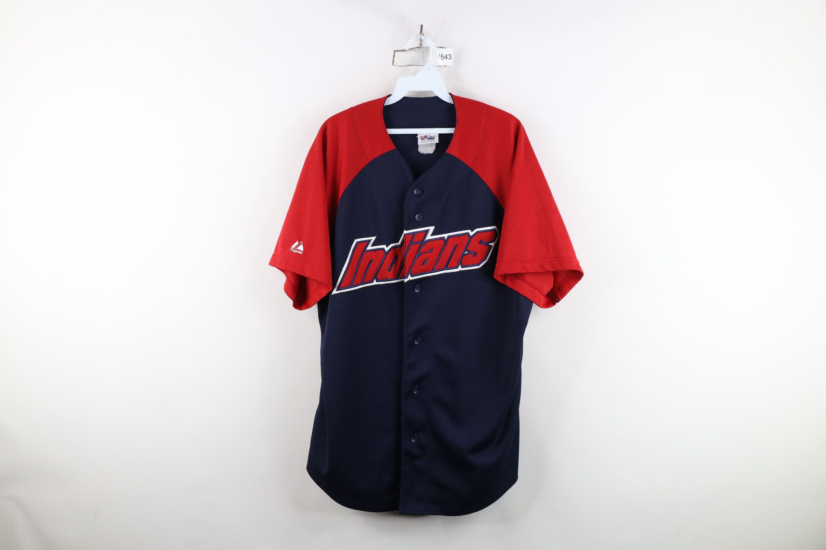 Majestic Vintage Majestic Cleveland Indians Baseball Jersey Blue Red Size US XL / EU 56 / 4 - 1 Thumbnail