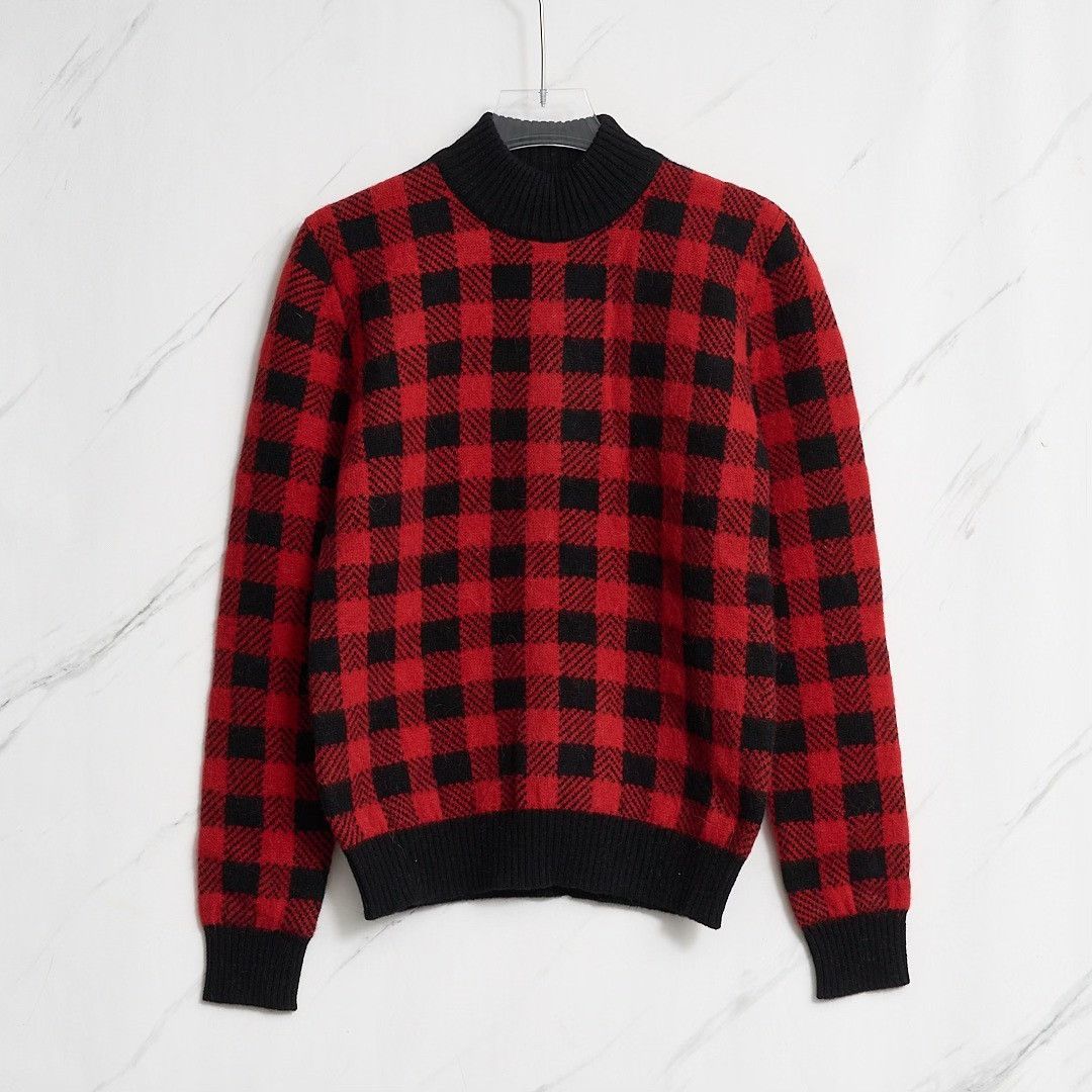 Saint Laurent Paris Saint Laurent Men's Checkered Knit Sweater Size US M / EU 48-50 / 2 - 1 Thumbnail
