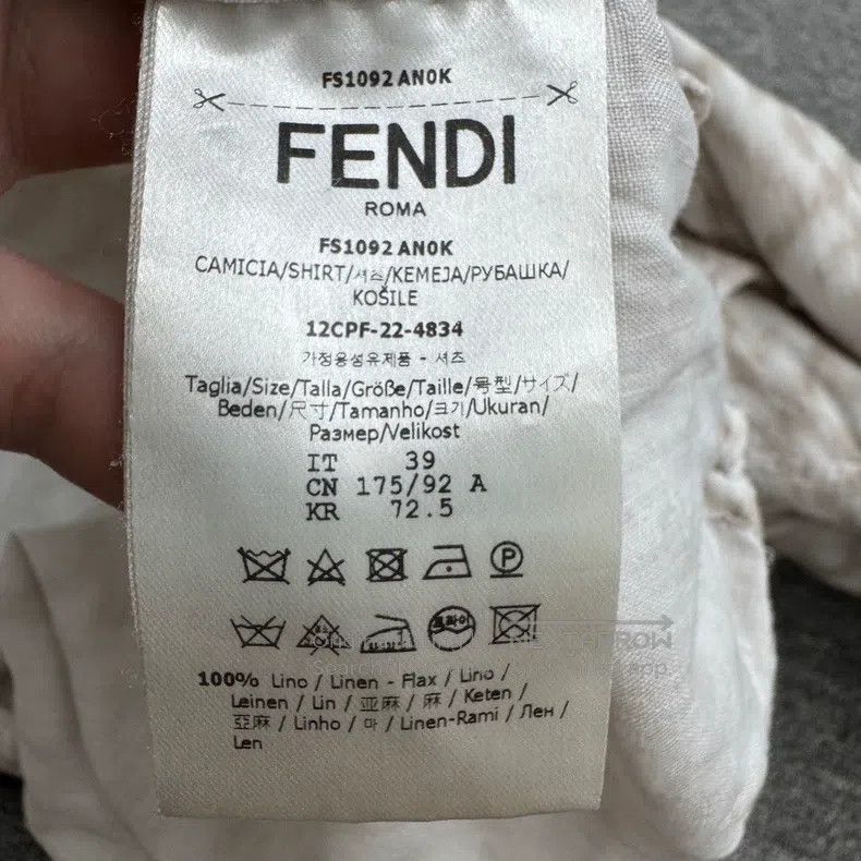 Fendi Fendi size 39 Double F Logo Embossed Linen Shirt Size US M / EU 48-50 / 2 - 3 Thumbnail