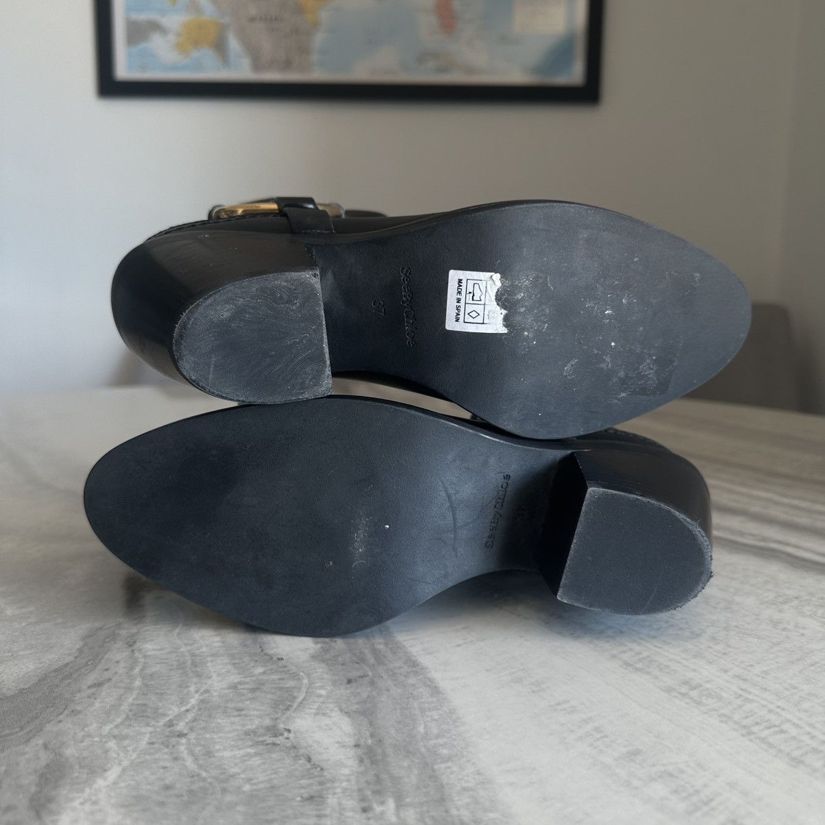 See by Chloe See by Chloe Hana Cowboy Black Leather Harness Ankle Boots Size US 7 / IT 37 - 9 Thumbnail