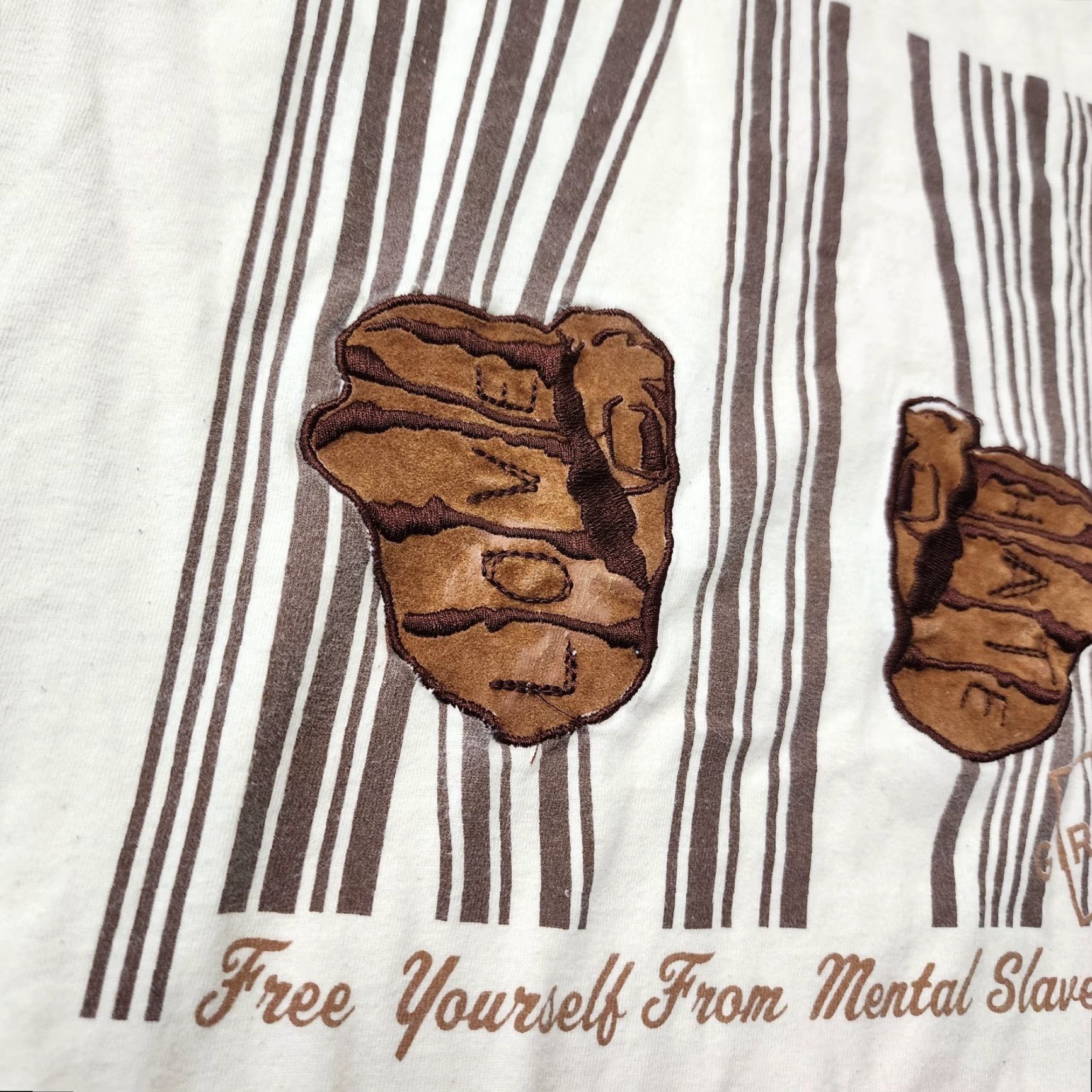 Vintage VINTAGE Marithe Francois Girbaud MFG T Shirt Hip Hop Embroidered 3XL Vanilla White Mens Size US XXL / EU 58 / 5 - 5 Thumbnail