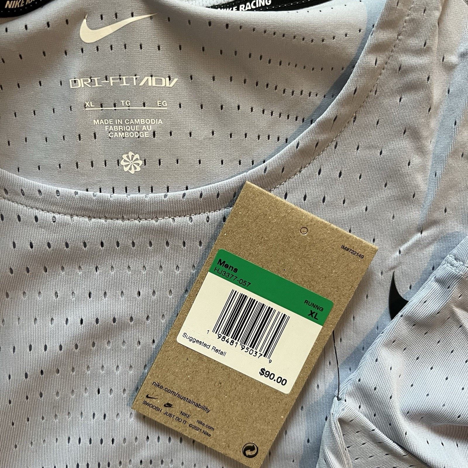 Nike Nike AeroSwift Dri-FIT ADV Short-Sleeve Running Top Ghost XL Size US XL / EU 56 / 4 - 7 Thumbnail