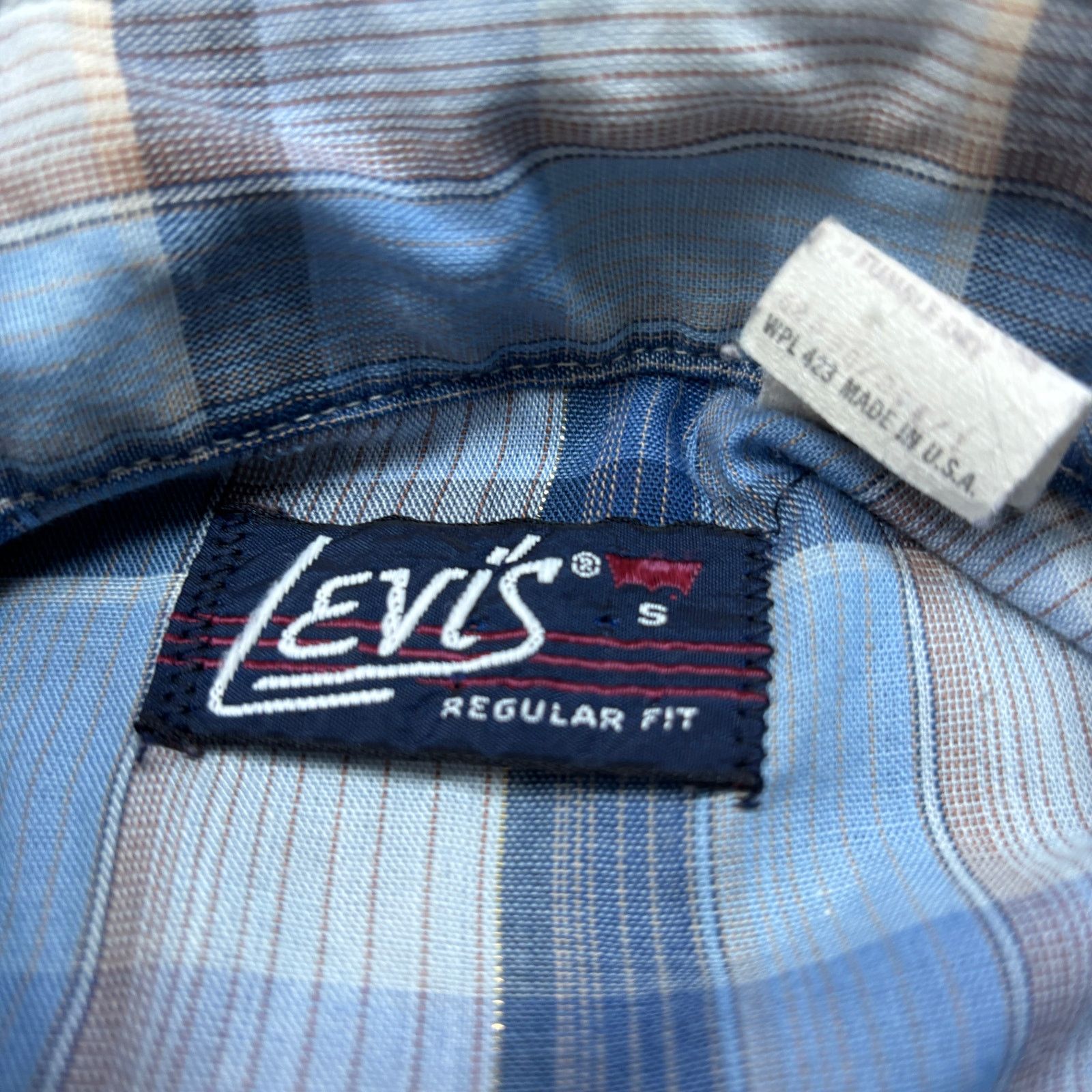 Levi's × Vintage VTG 70s Levi's Pearl Snap Plaid Button Up Shirt Small Size US S / EU 44-46 / 1 - 4 Thumbnail