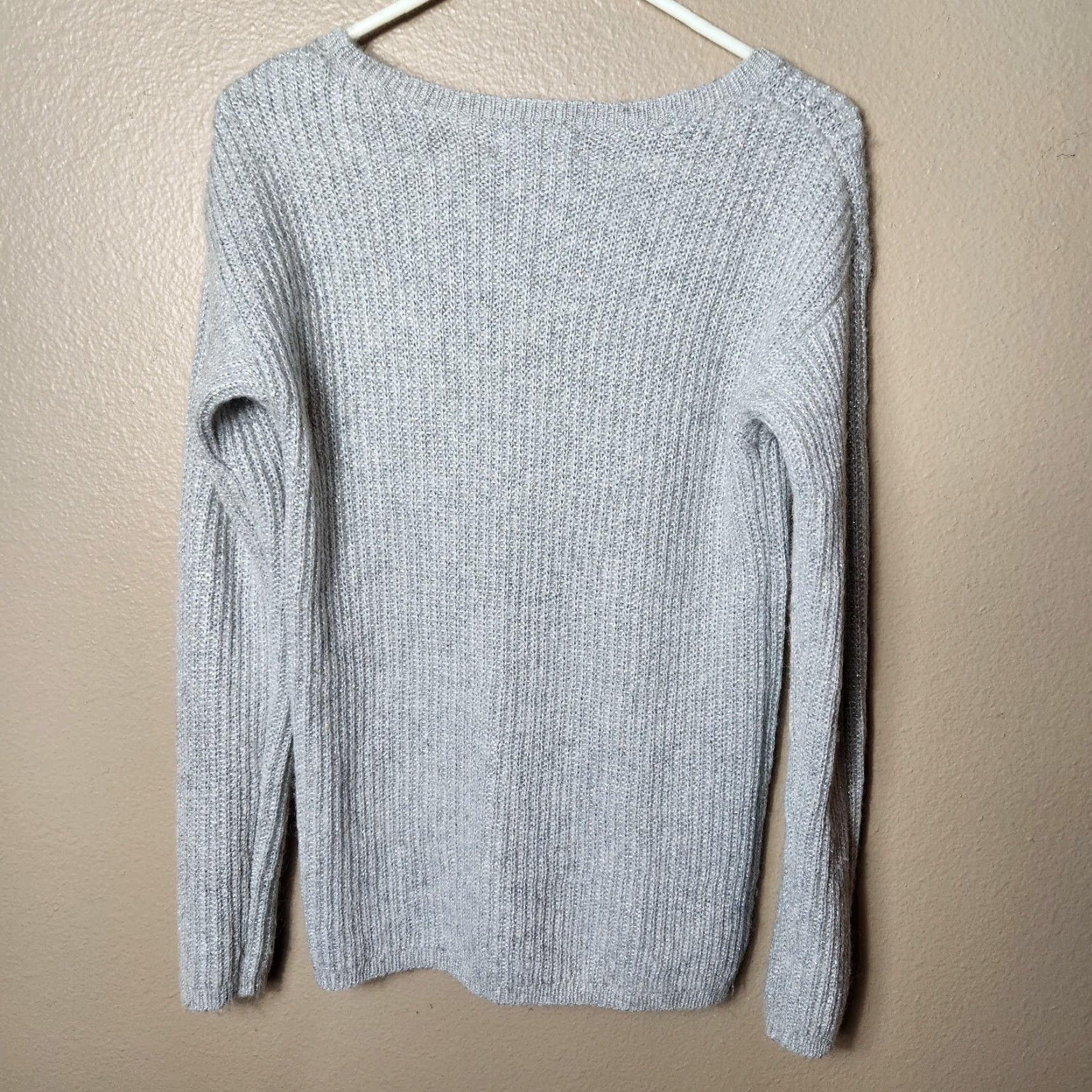 Banana Republic Banana Republic Silver Metallic Wool Alpaca Blend Rib Knit Sweater-Size M Womens Pullover Christmas Holiday Festive Winter Crewneck Size M / US 6-8 / IT 42-44 - 7 Thumbnail