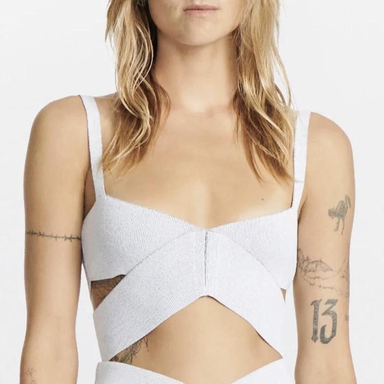 Dion Lee dion lee womens X Bralette crop top ivory Navy large 12 Grailed