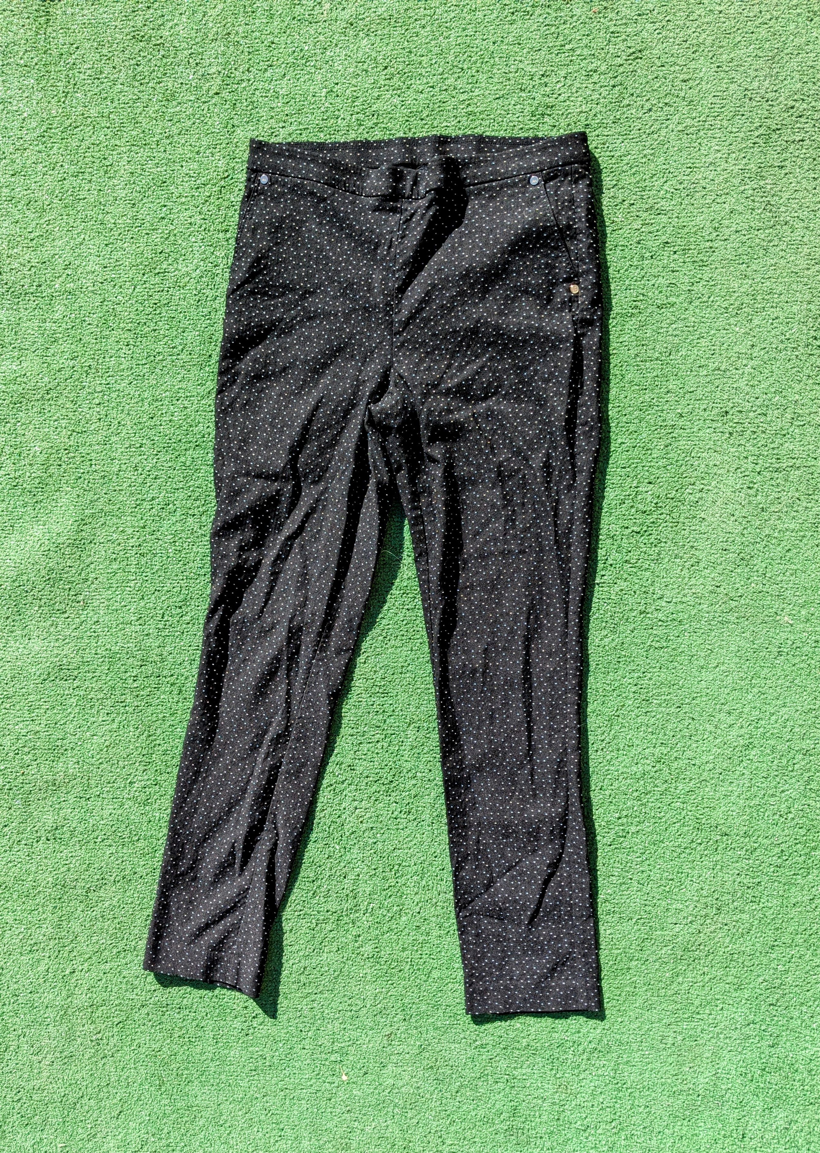 Anne Klein Anne Klein Pull-On Stretch Pants w/Flecked White Dots Size 30" / US 8 / IT 44 - 2 Thumbnail