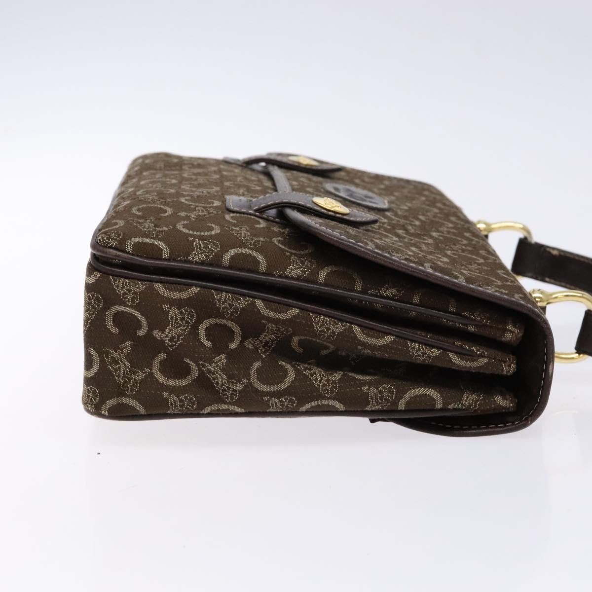 Celine CELINE C Macadam Canvas Hand Bag Brown Gold Size ONE SIZE - 4 Thumbnail