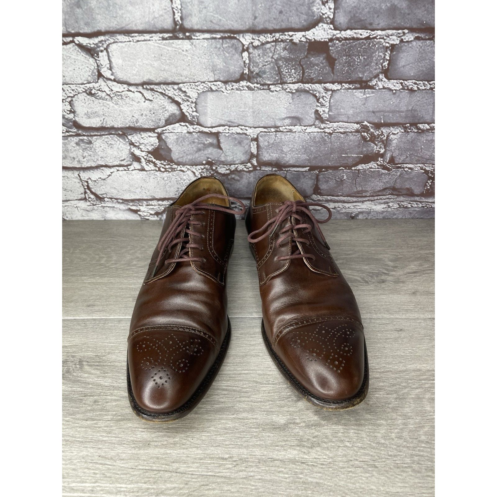Ralph Lauren Polo Ralph Lauren Brown Leather Cap Toe Wingtip Oxford Dress Size US 10 / EU 43 - 12 Thumbnail
