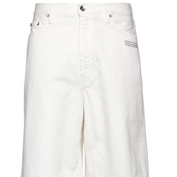Off-White OFF-WHITE white Denim shorts 30 Size US 30 / EU 46 - 1 Thumbnail