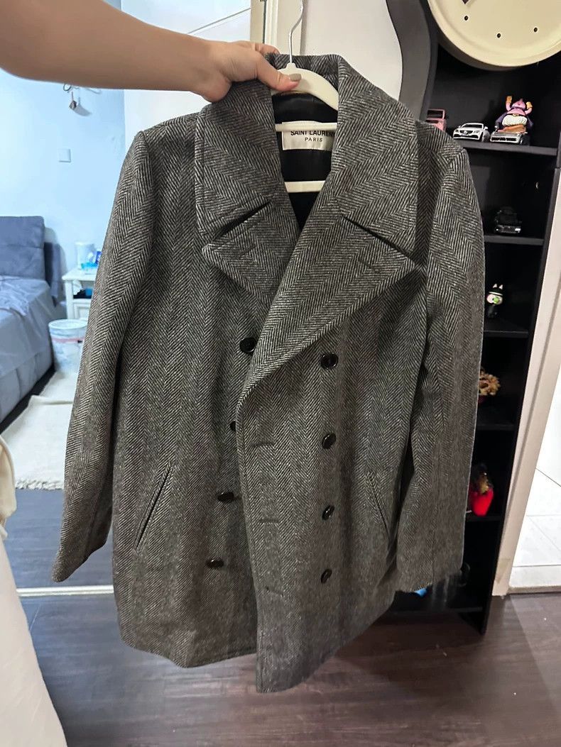 Saint Laurent Paris Saint Laurent Paris Saint Laurent Houndstooth Wool Coat fo Size US M / EU 48-50 / 2 - 8 Thumbnail