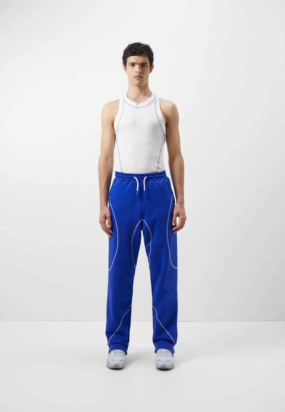 Saul Nash !DS! SS23 Saul Nash White Overlock Stitch Tank Top Size US M / EU 48-50 / 2 - 2 Thumbnail