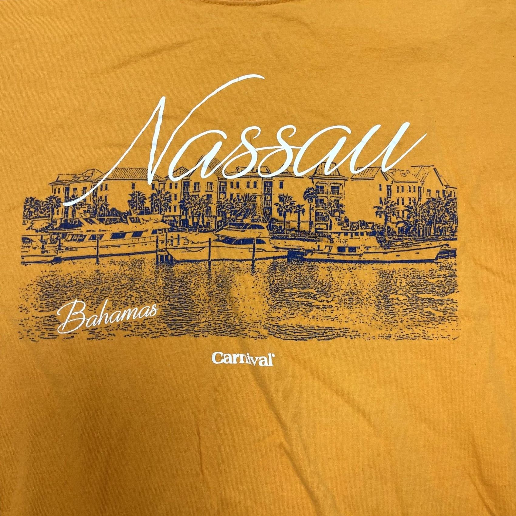 Vintage VINTAGE Carnival Nassau Bahamas Shirt Mens L Orange Cruise Souvenir Tee T-Shirt Size US L / EU 52-54 / 3 - 2 Thumbnail