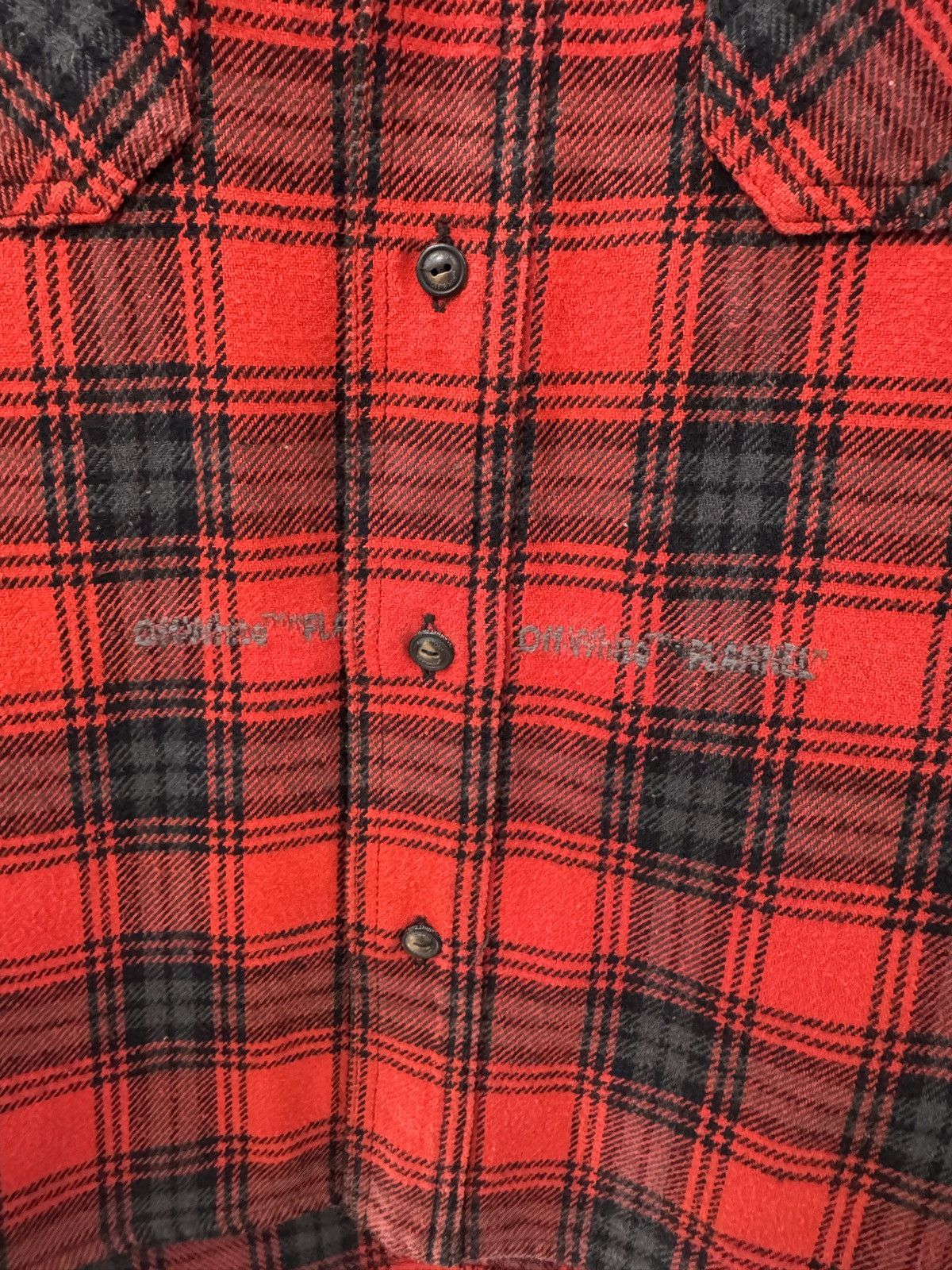 Off-White Off White Red Flannel Button Up Size US XS / EU 42 / 0 - 2 Thumbnail
