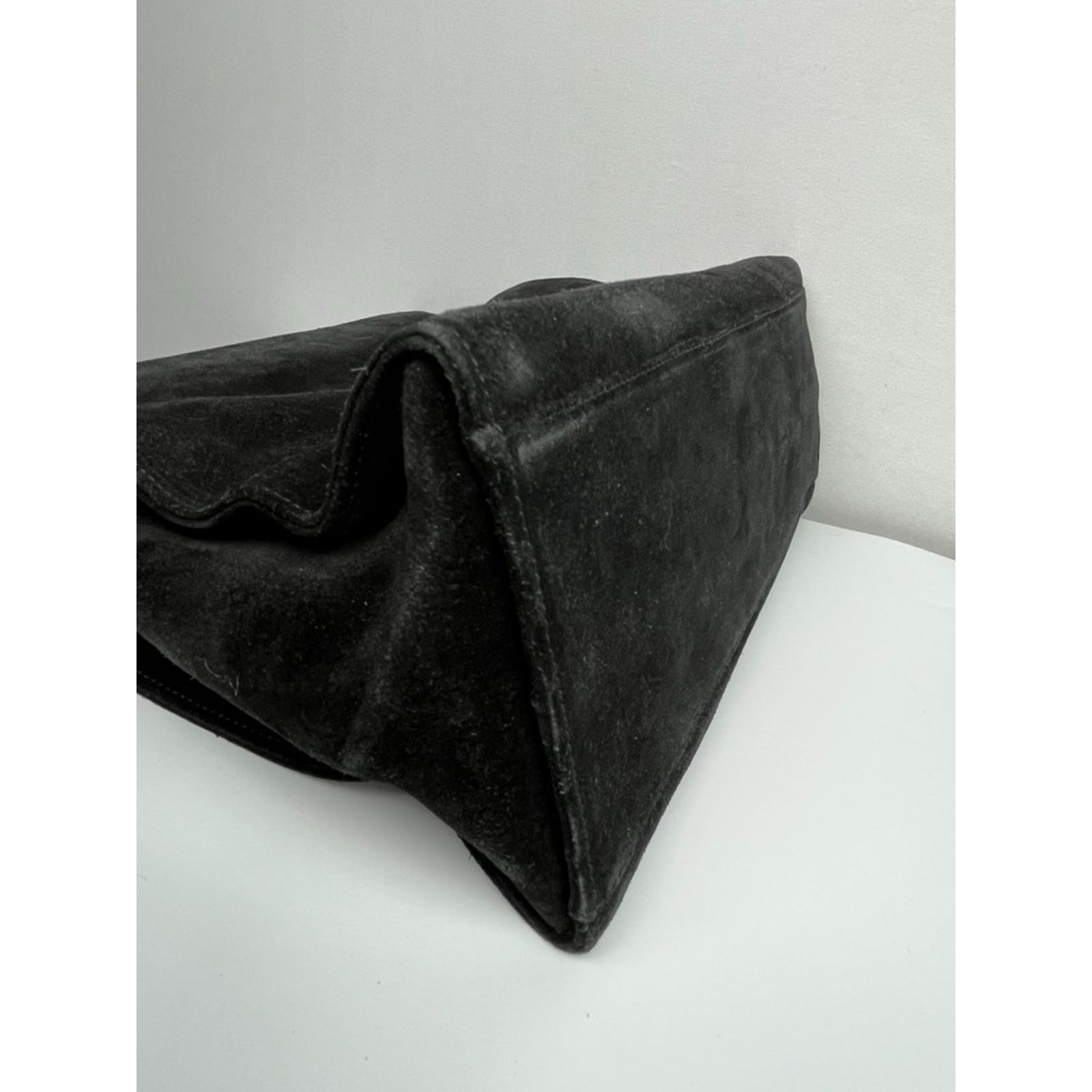 Gucci Gucci Black Suede Silver-Tone Handle Bag Vintage Size ONE SIZE - 12 Thumbnail