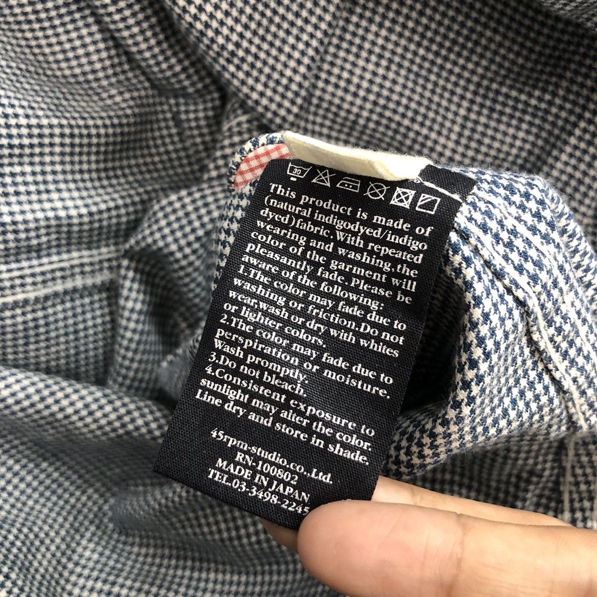 45rpm Vintage 45RPM Trench Coat Houndstooth Indigo Size US M / EU 48-50 / 2 - 7 Thumbnail