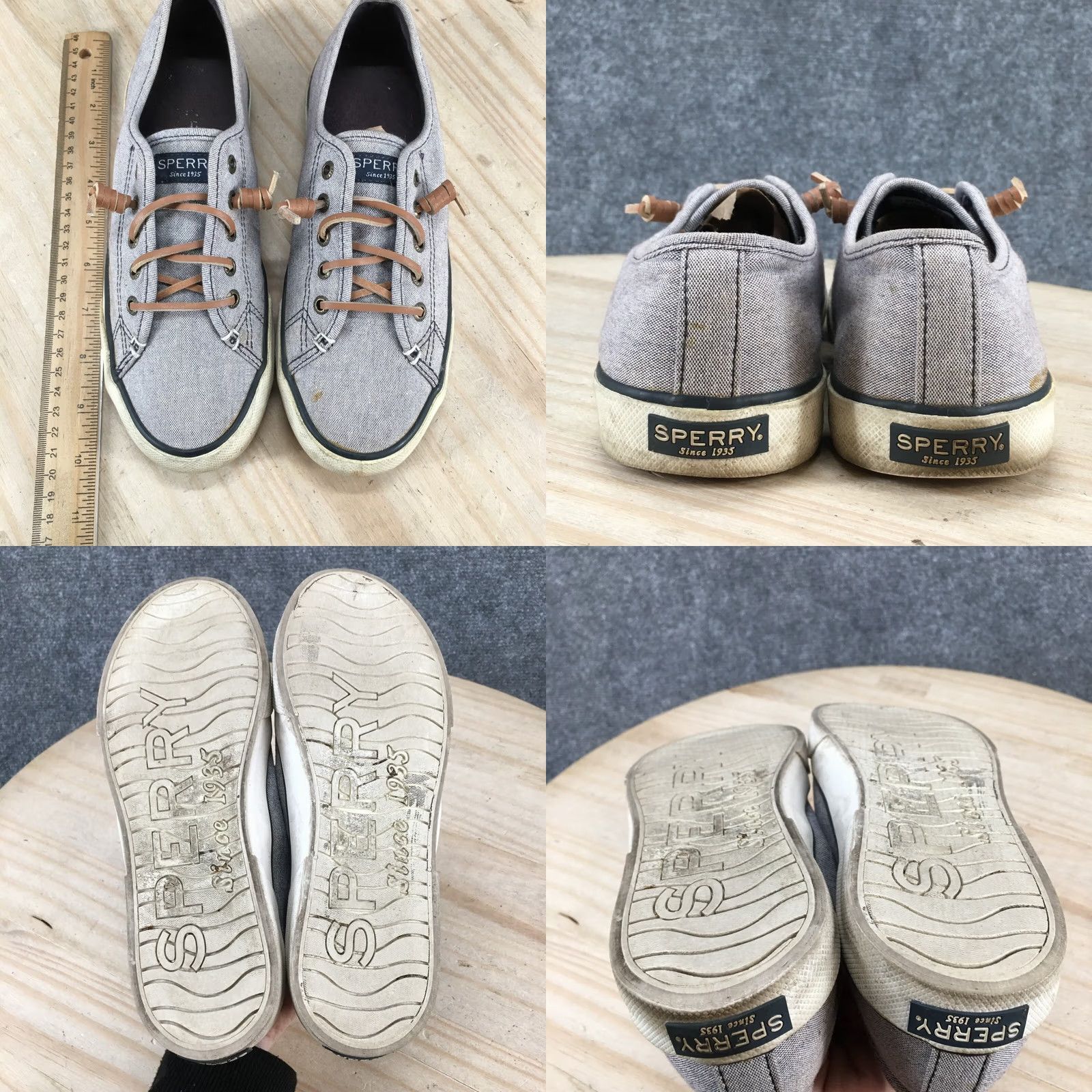 Sperry Sperry Top Sider Shoes Womens 7M Pier View Sneakers Gray Canvas Low Top Size M / US 6-8 / IT 42-44 - 9 Thumbnail