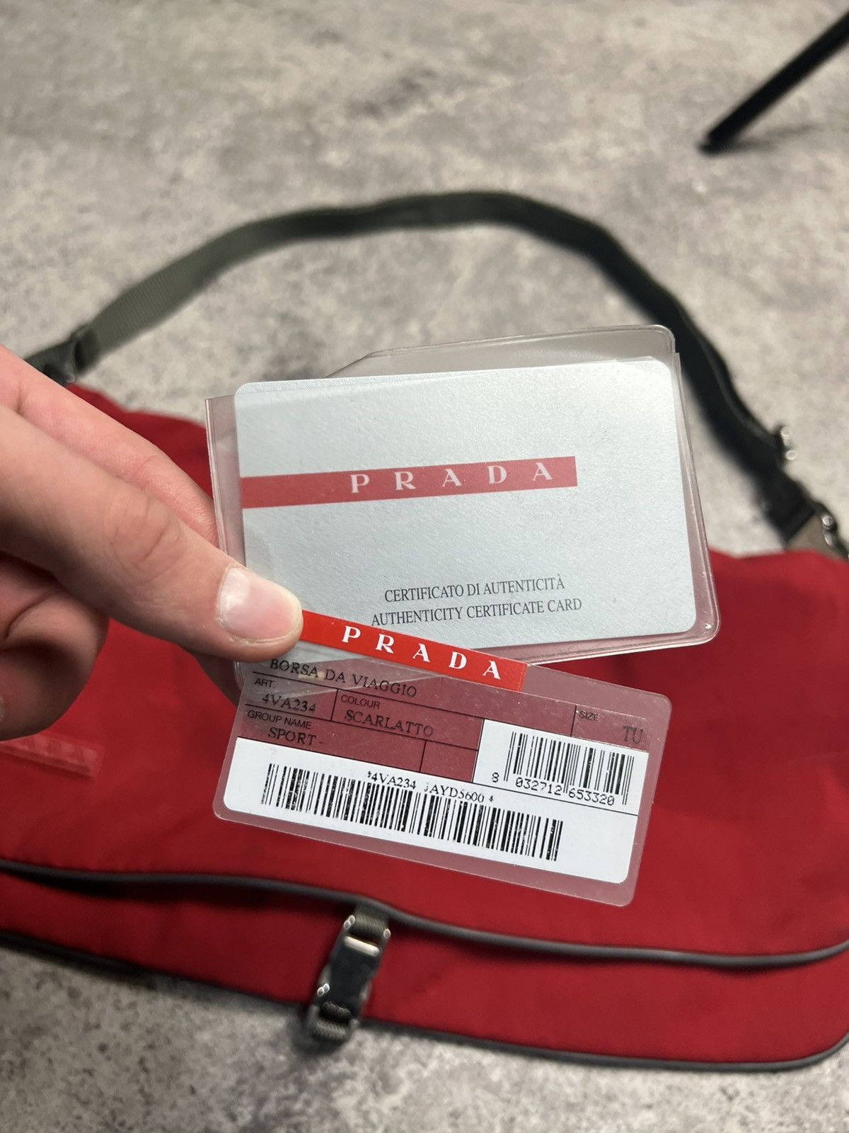 Prada Vintage Prada Nylon Red Tab Bag Size ONE SIZE - 8 Thumbnail
