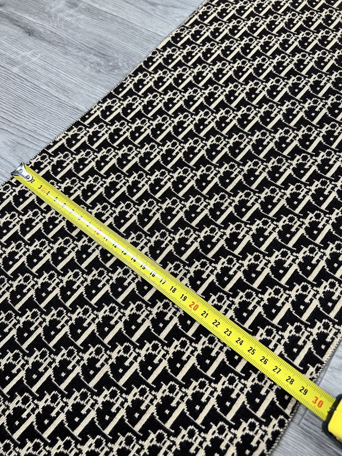 Dior Christian Dior Vintage Oblique Monogram Scarf Black Beige Size ONE SIZE - 14 Thumbnail