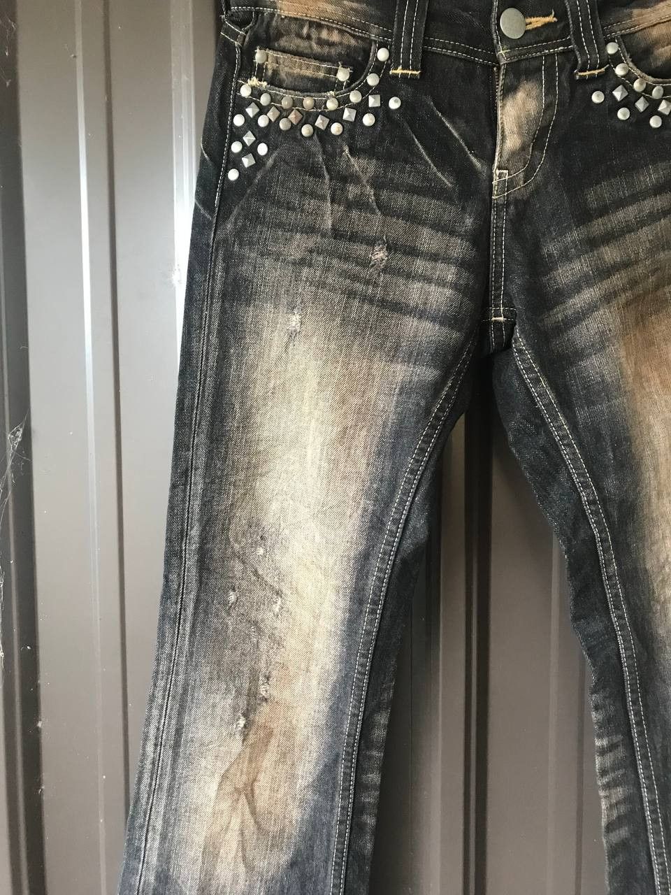 If Six Was Nine Vanquish Low Rise Mud Wash Super Flared Denim Size US 29 - 4 Thumbnail