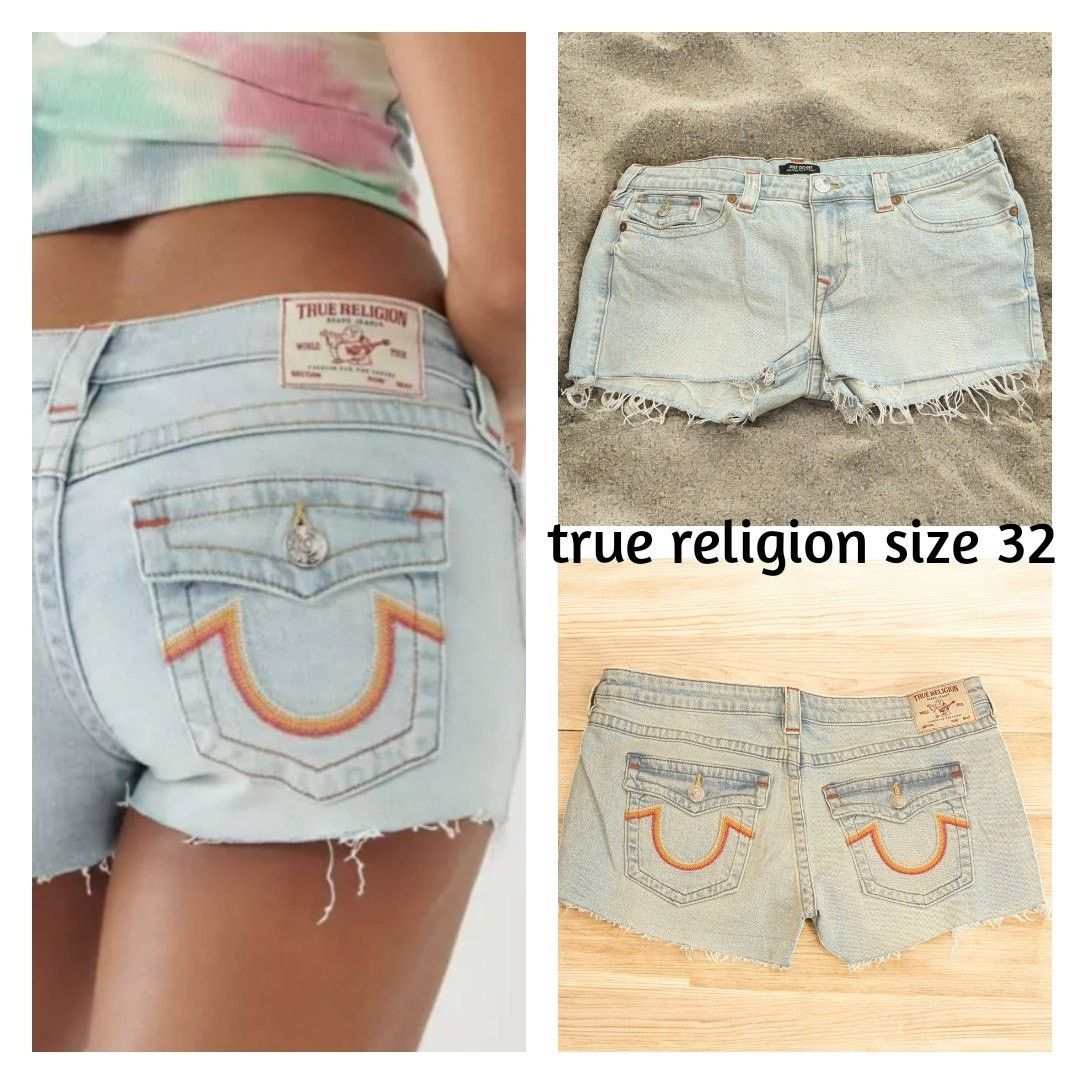True Religion New TRUE RELIGION Joey Low Rise Cut Offs Denim Shorts 32 Size 32" / US 10 / IT 46 - 1 Thumbnail