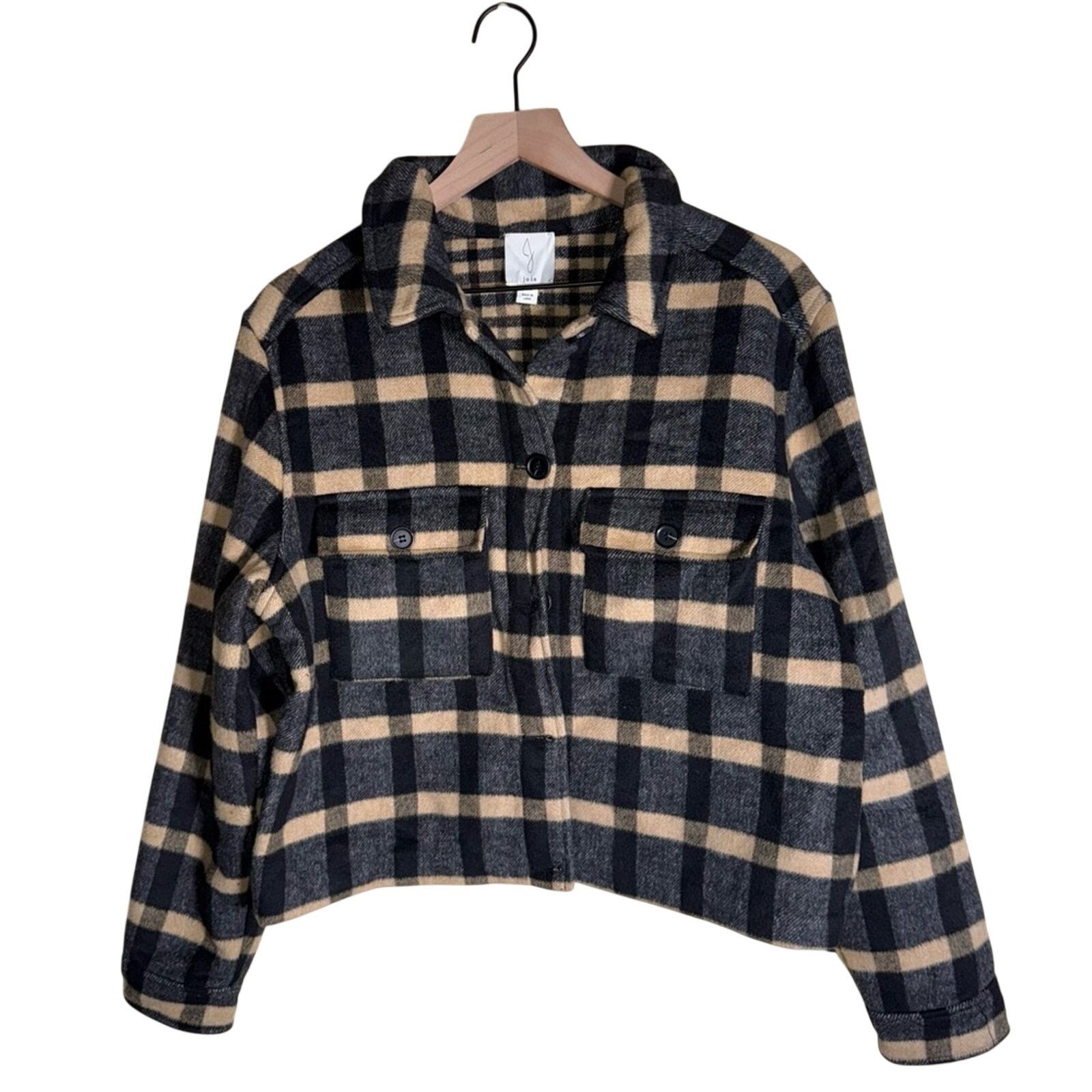 Joie JOIE Women's Checkered Teddy Flannel cropped shacket L Size L / US 10 / IT 46 - 1 Thumbnail