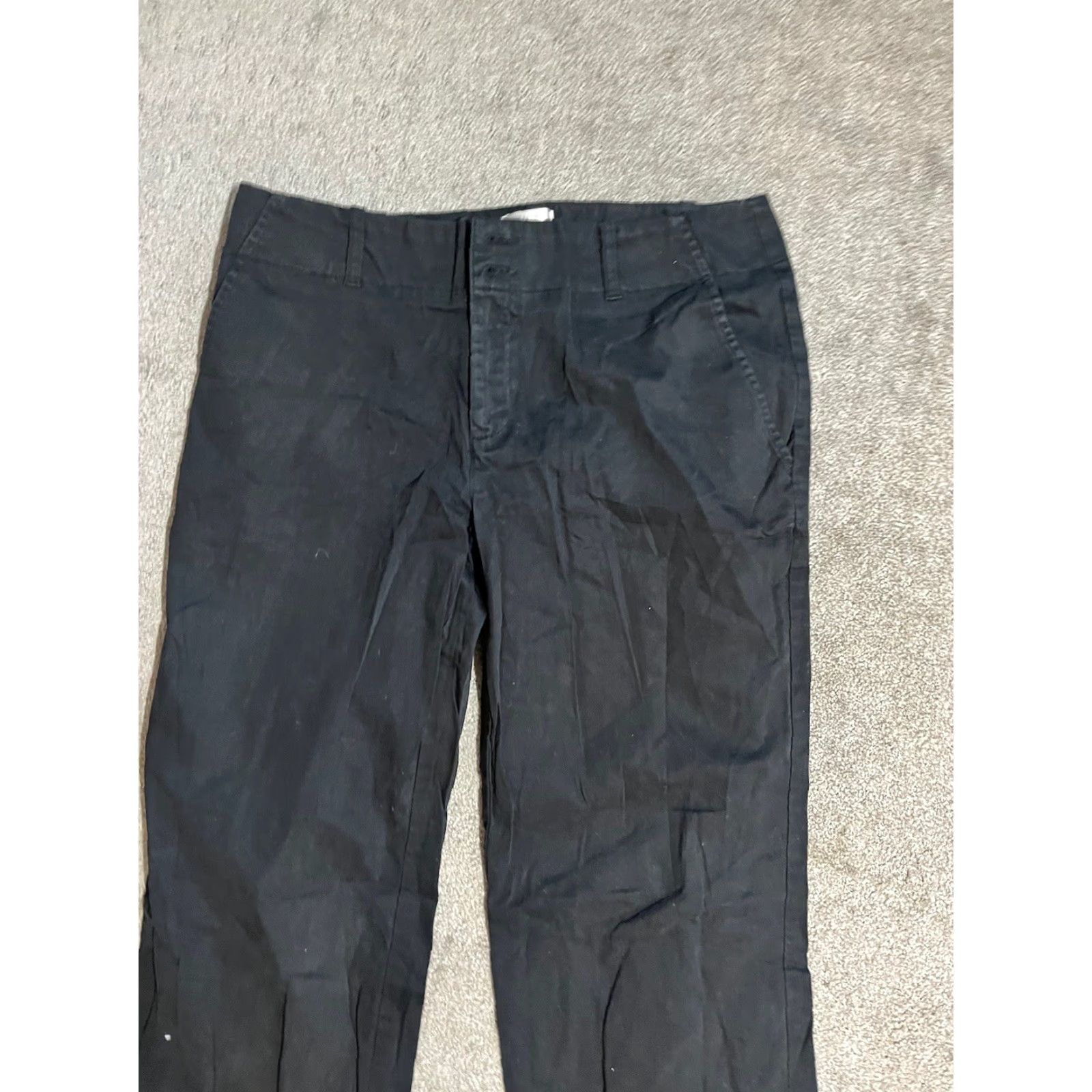 Old Navy OLD NAVY CHINO PANTS Womens 8 Black Stretch Cotton Straight Waist Essential Baggy? (keep to core) Size 30" / US 8 / IT 44 - 3 Thumbnail