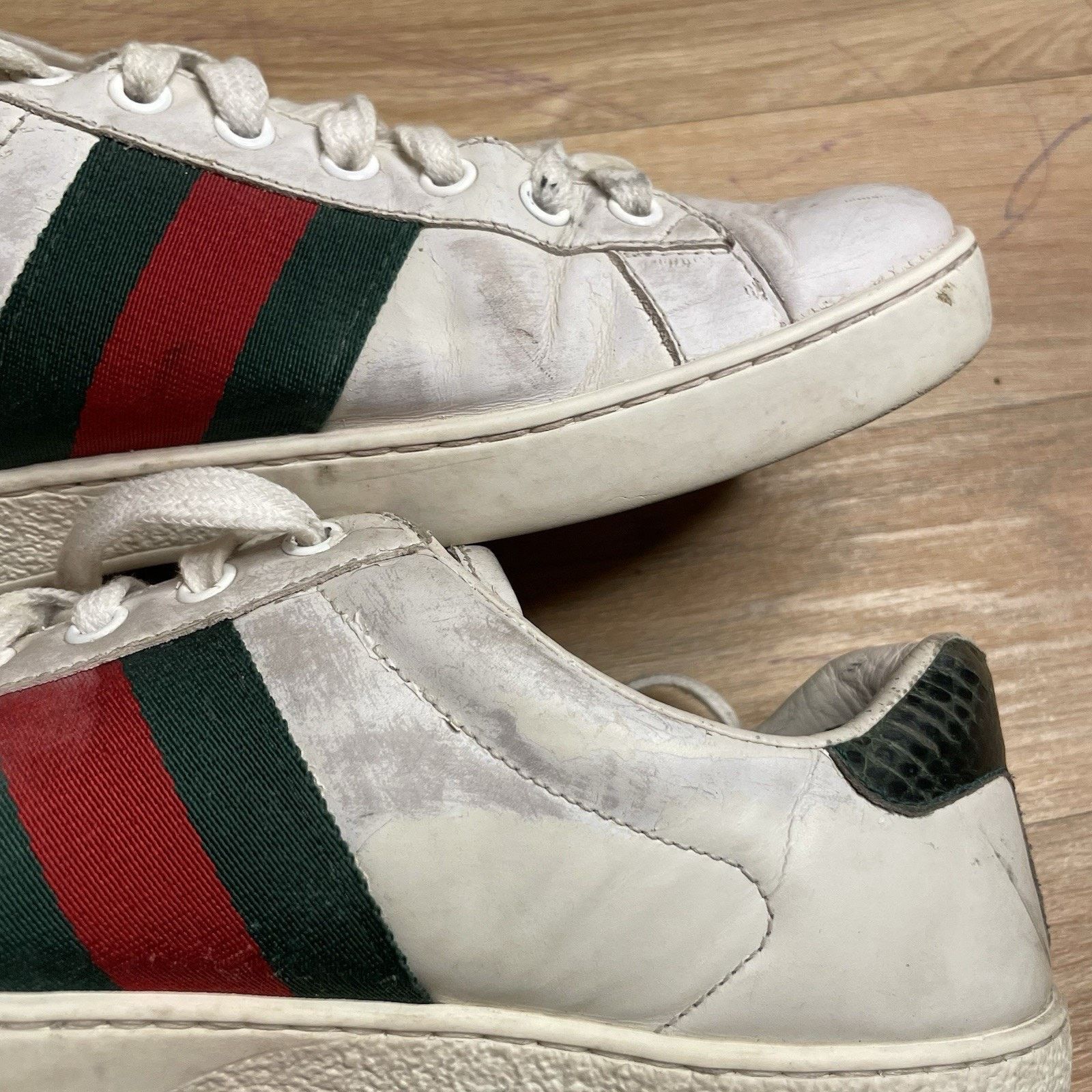 Gucci Gucci Ace Sneakers Tiger Low-Top Trainers shoes leather mens Size US 8 / EU 41 - 10 Thumbnail