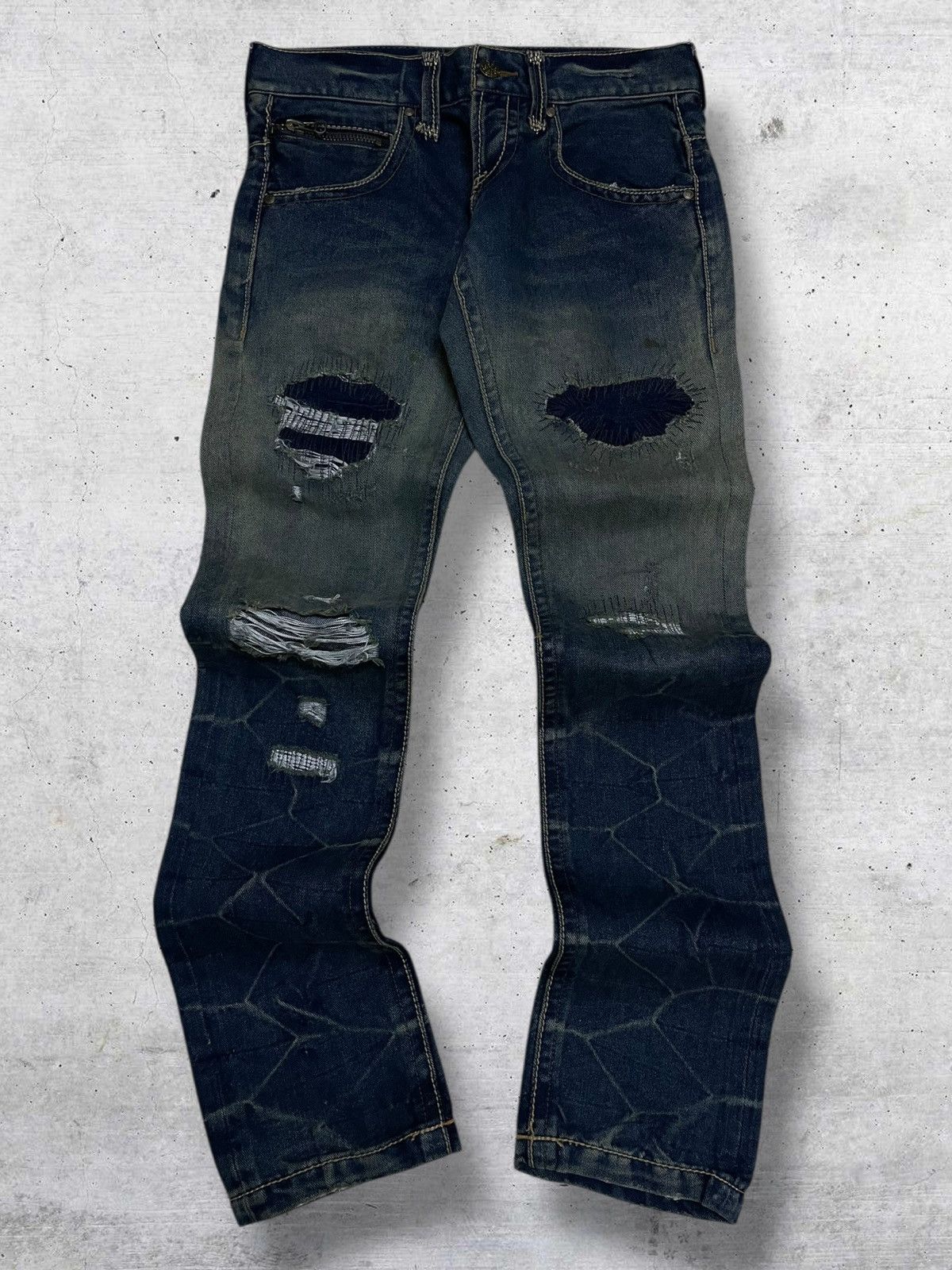 GOSTAR DE FUGA VINTAGE LAGUST SCAB 90S JAPAN DESIGNER RIPPED ROCKSTAR DENIM Size US 30 / EU 46 - 1 Thumbnail