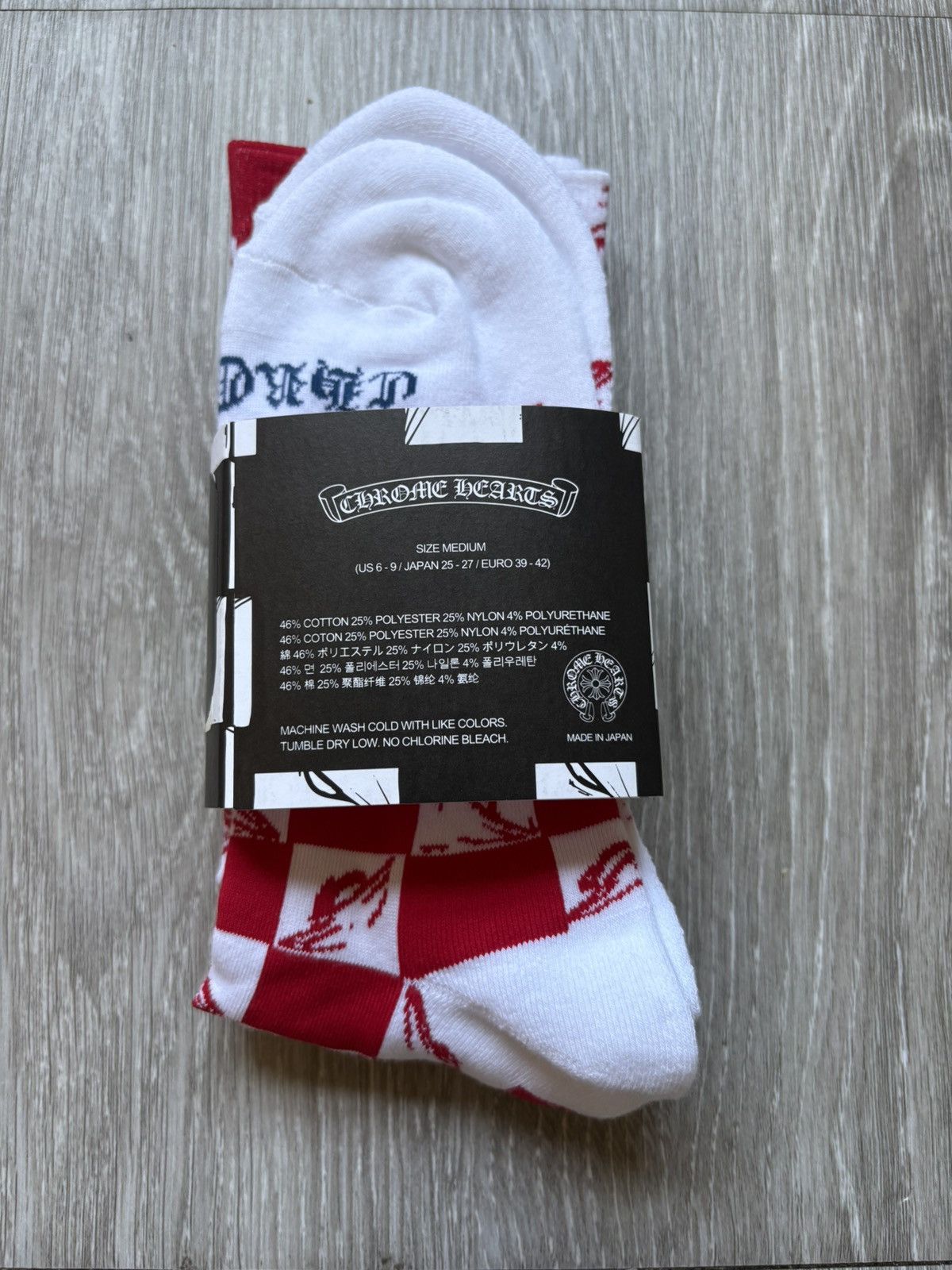 Chrome Hearts Chrome Hearts Red Matty Boy Checker Socks Size ONE SIZE - 2 Thumbnail