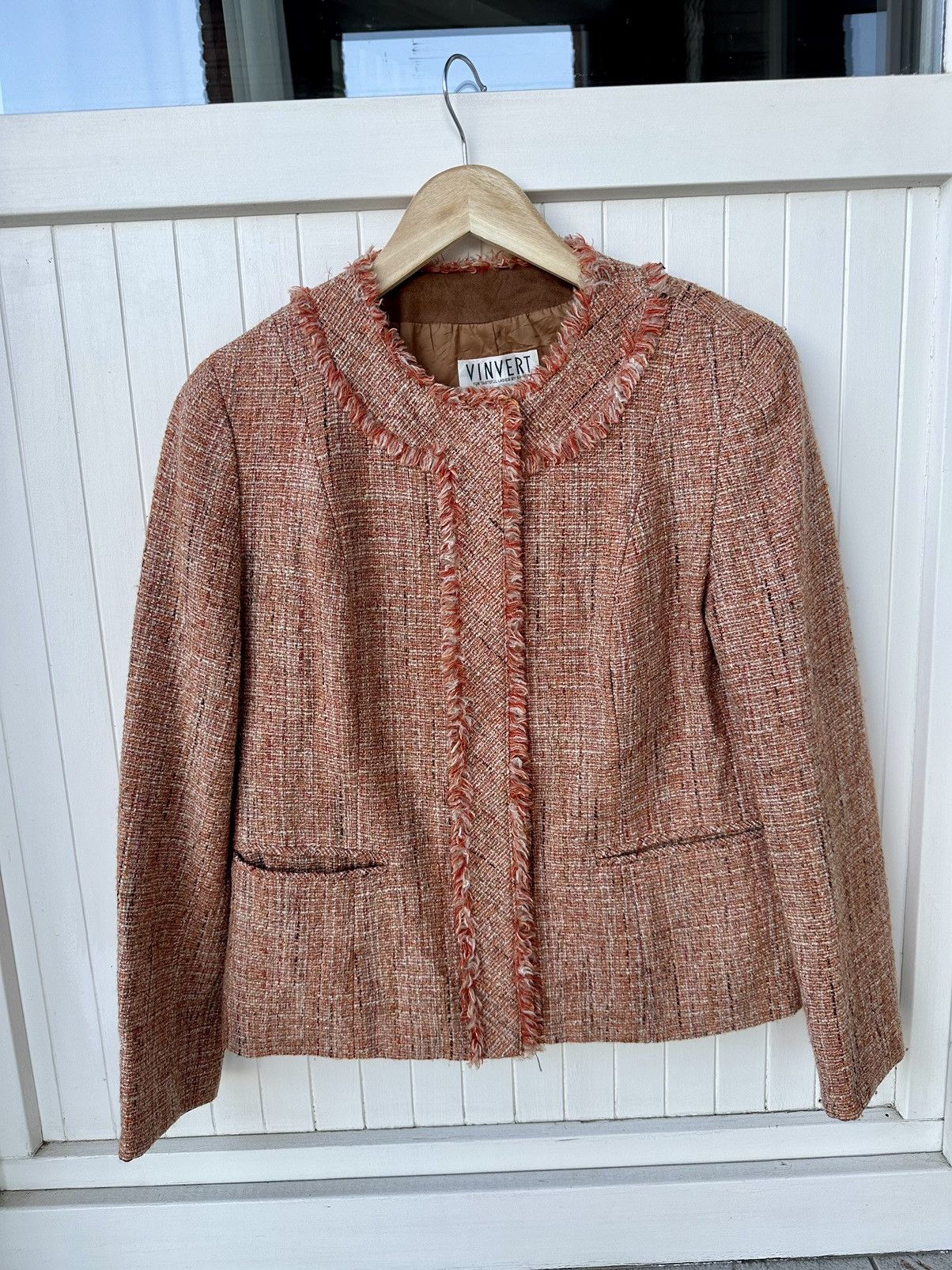 Japanese Brand Vintage Vinvert Tweed Jacket Made In Japan Size M / US 6-8 / IT 42-44 - 4 Thumbnail