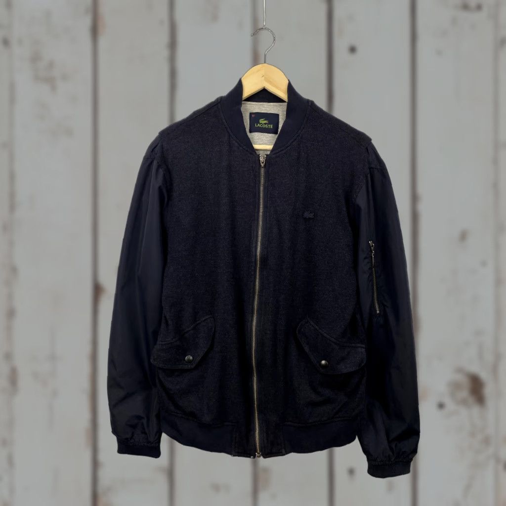 Lacoste VINTAGE Lacoste Bomber Jacket Mens M Dark Blue 90s Zip Wool College Style Hype Y2K Size M, Dark Blue, 90s, Leather? (Note: wool) Size US M / EU 48-50 / 2 - 1 Thumbnail