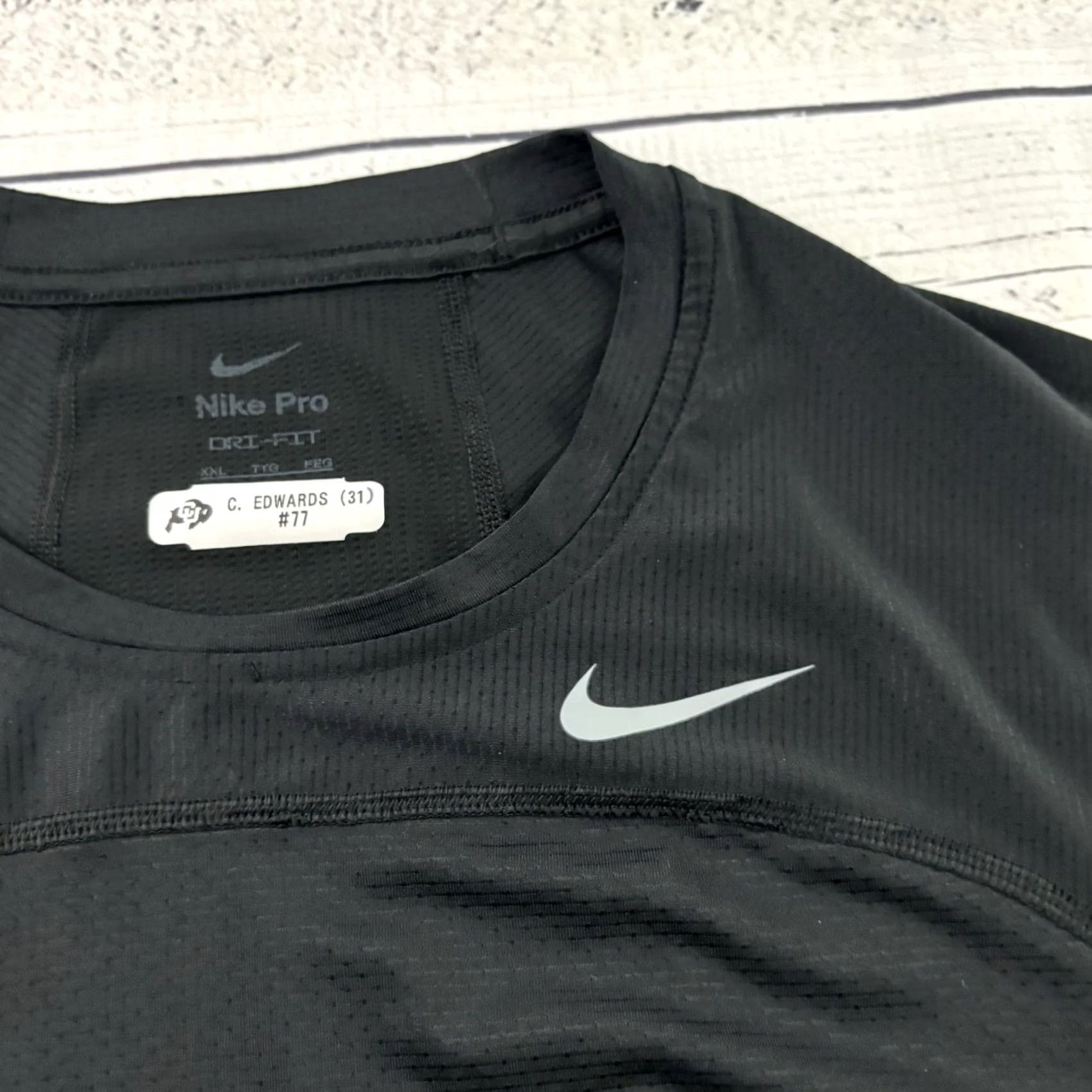 Nike Nike Pro Short Sleeve CU Buffs Team Issued Compression Shirt Men's XXL Black Size US XXL / EU 58 / 5 - 3 Thumbnail