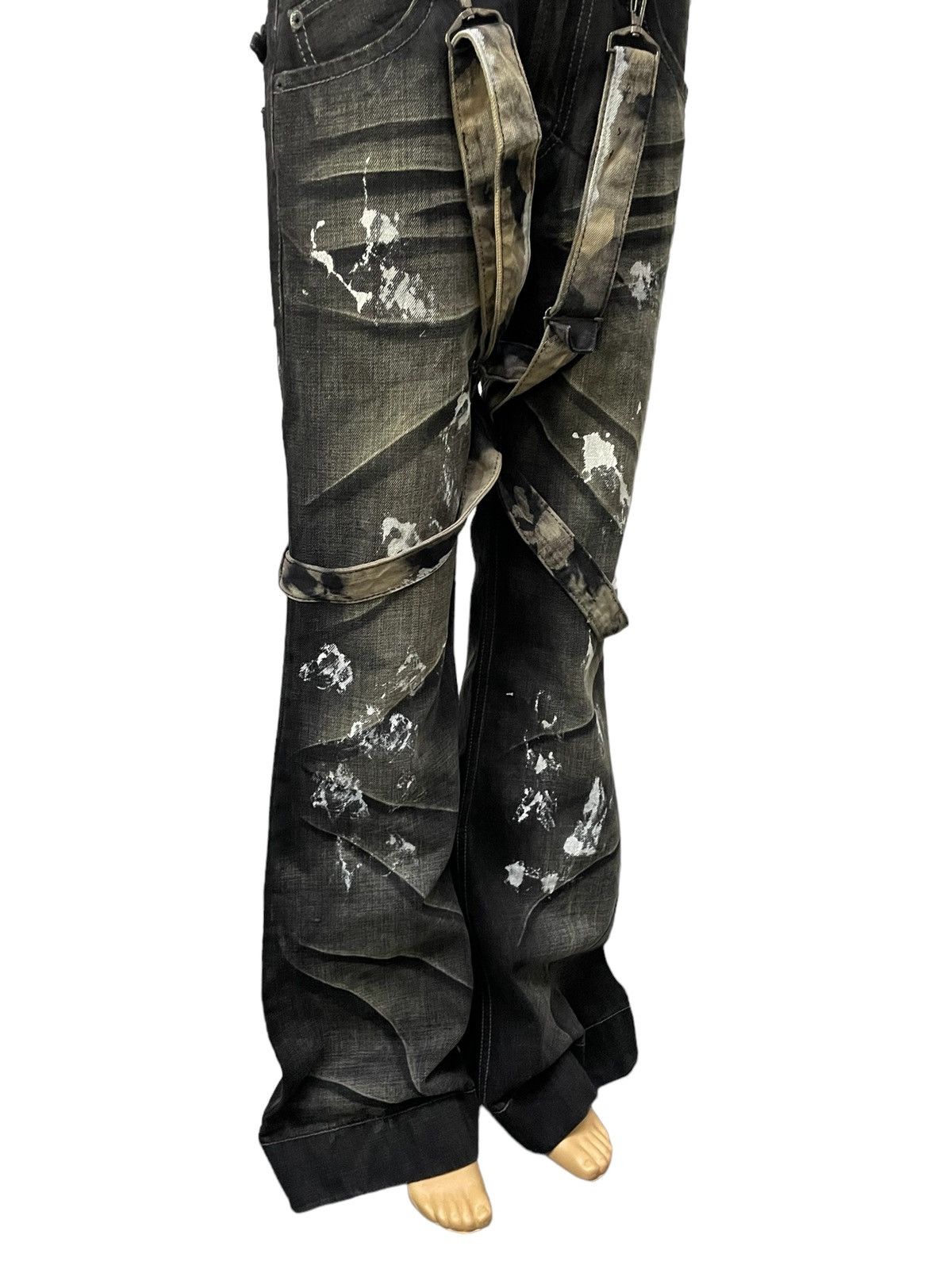 Luxuria Japan Flared Wide Leg Loose Laser Wash Man Jeans